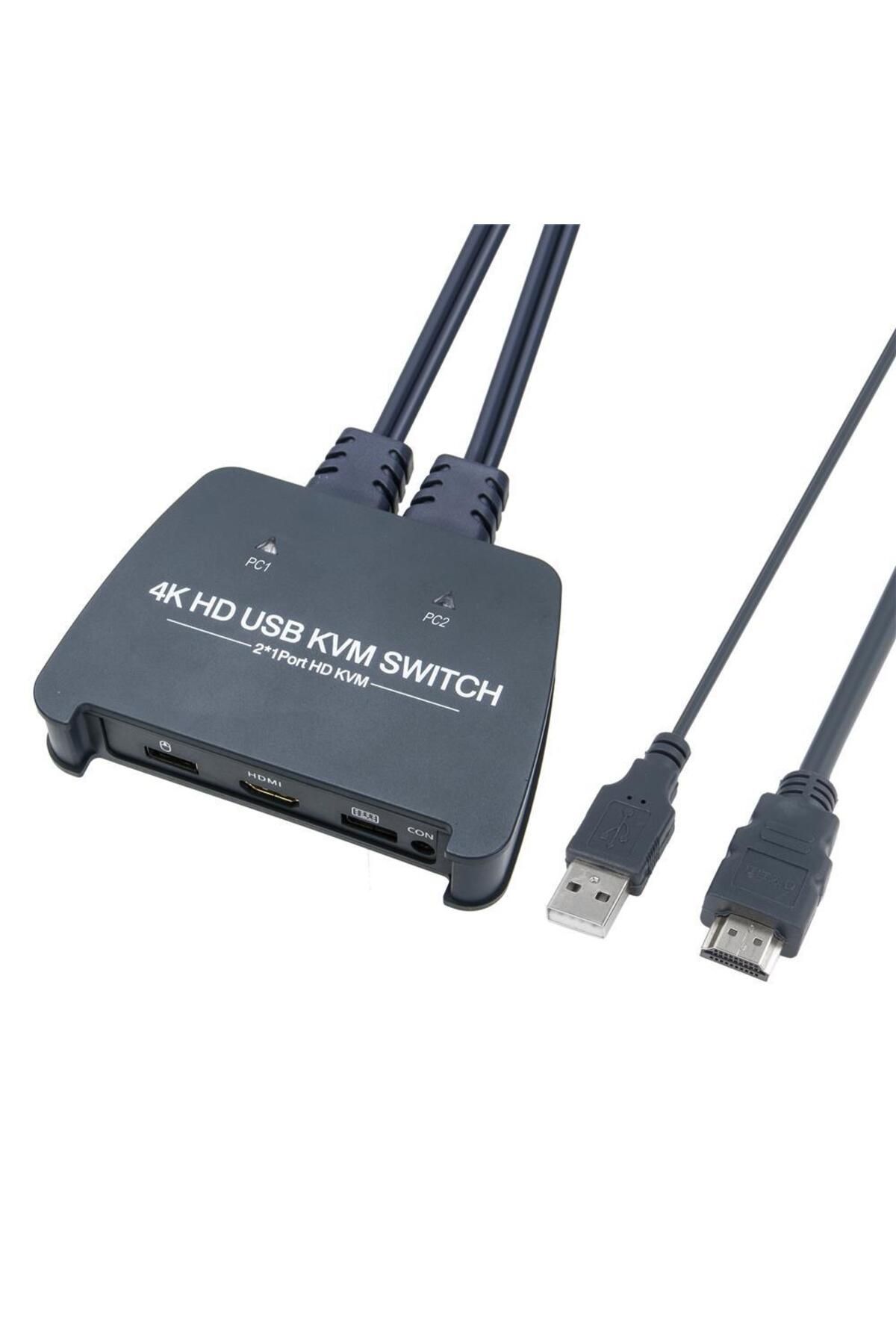 VCOM Dd221-4k 2 Port Hdmi 1.4v 4k@30hz Plastik Kasa Kvm Switch