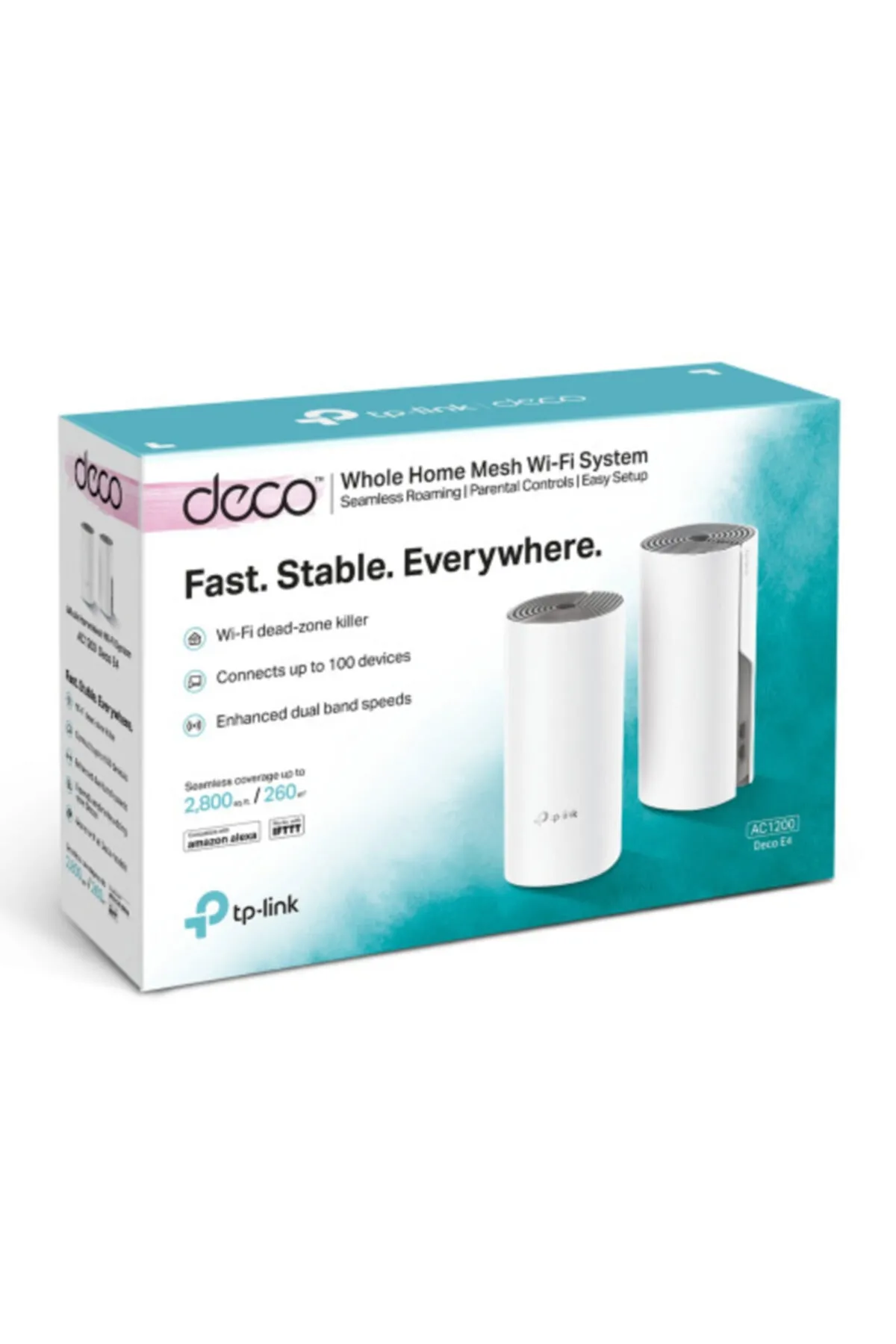 TP-Link Deco E4 2li Paket Ac1200 Tüm Evi Kapsayan Mesh Wifi Sistemi