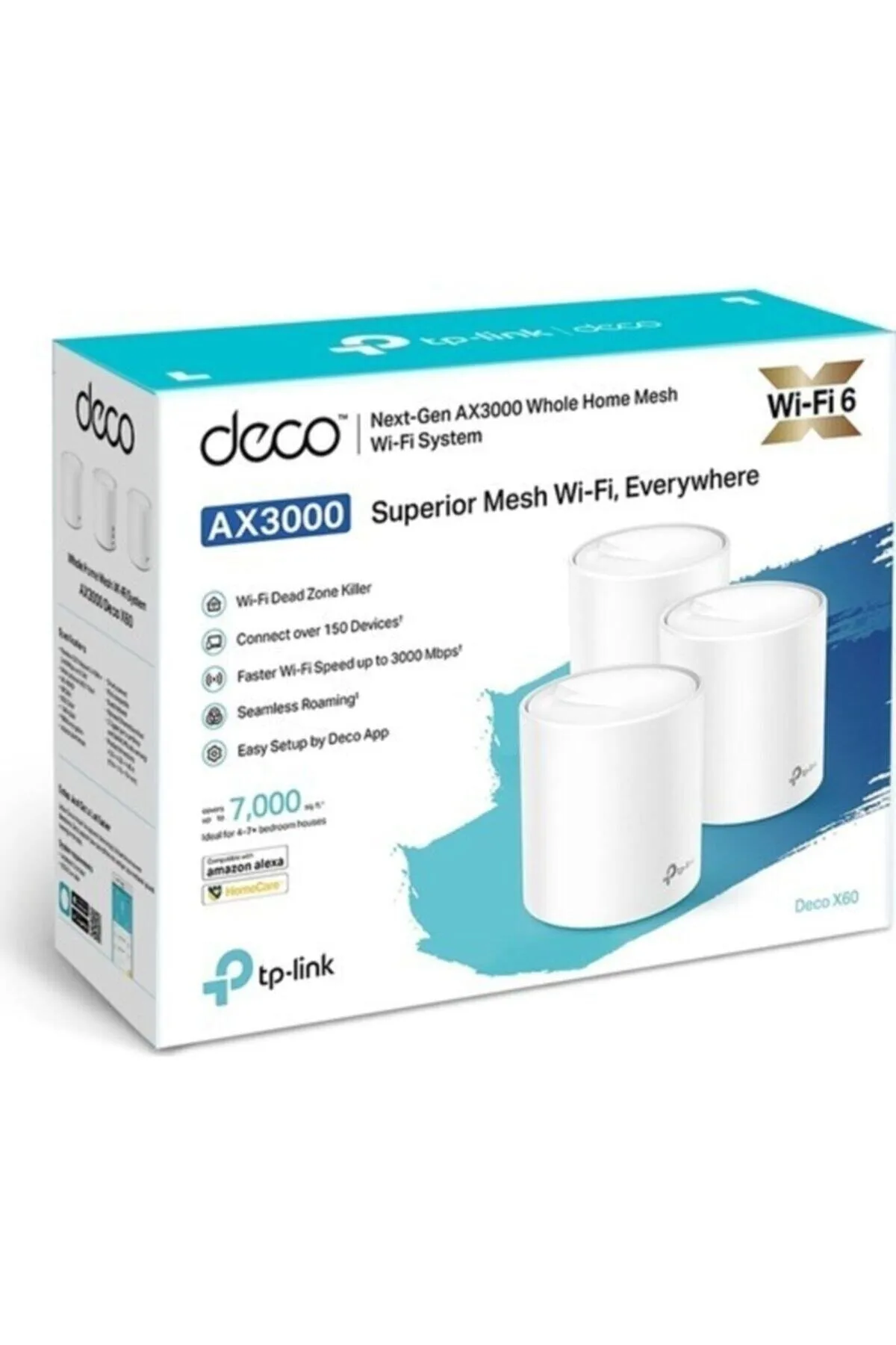 TP-Link Deco X60 3lü Wi-fi 6 Ax3000 Tüm Evi Kapsayan Mesh Wifi Sistemi