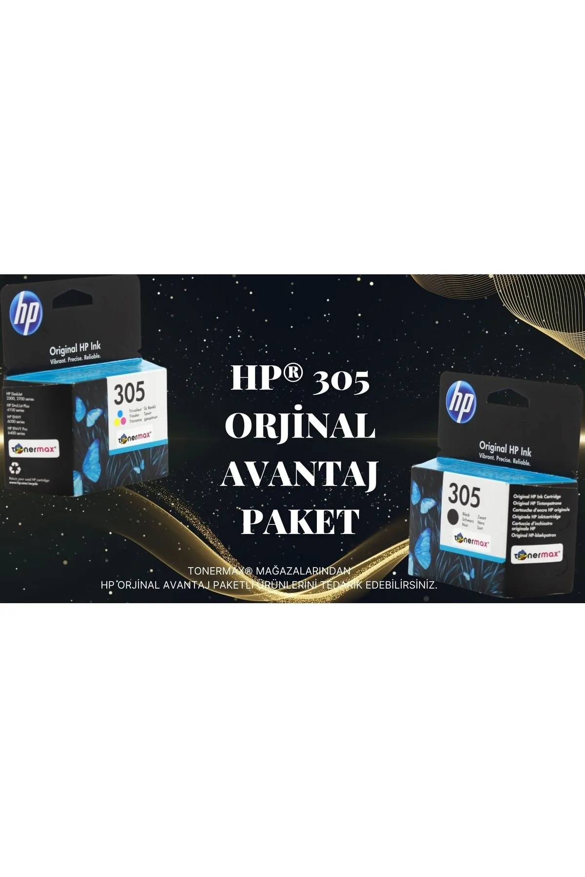 HP Deskjet 2700 Orjinal Kartuş - 305 3ym61ae 3ym60ae Avantaj Paket