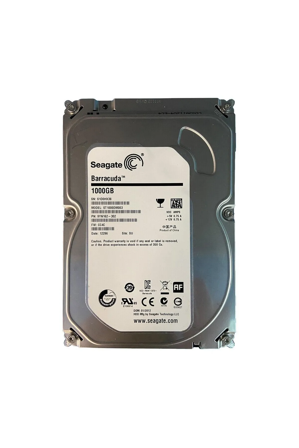 SEAGETE DESKTAP BARRACUDA ST1000DM003 1 TB 7,200 K 6G SATA 3,5" HDD