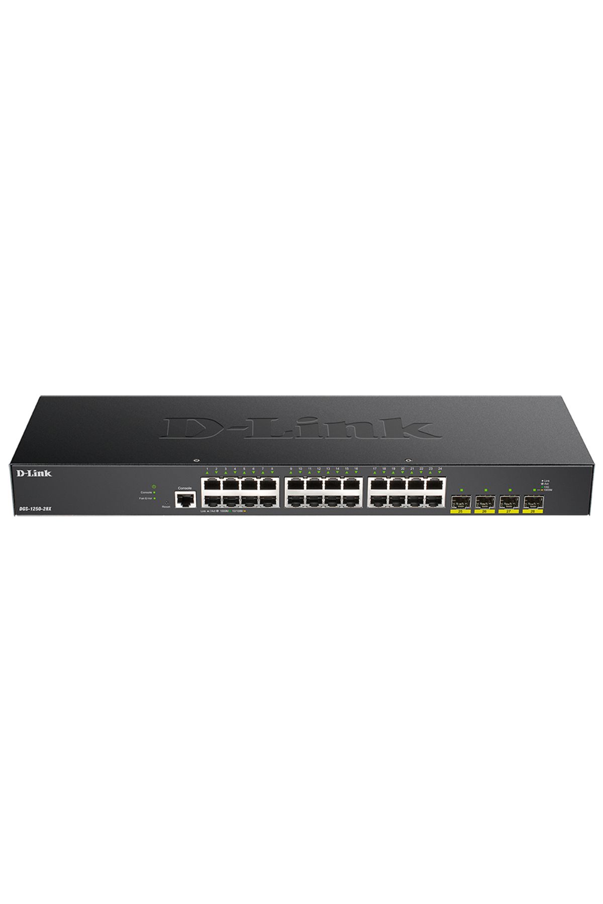 D-Link DGS-1250-28X   24 Port 10/100/1000 Mbps + 4 Port 10G SFP+ L2 Yönetilen Switch