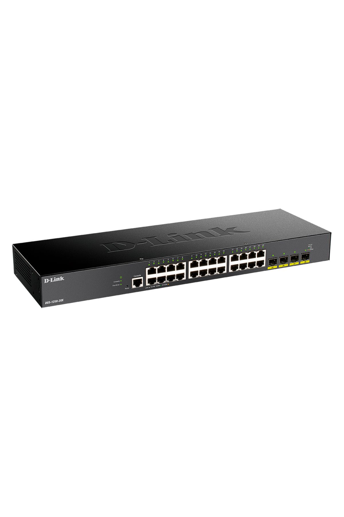 D-Link DGS-1250-28X   24 Port 10/100/1000 Mbps + 4 Port 10G SFP+ L2 Yönetilen Switch