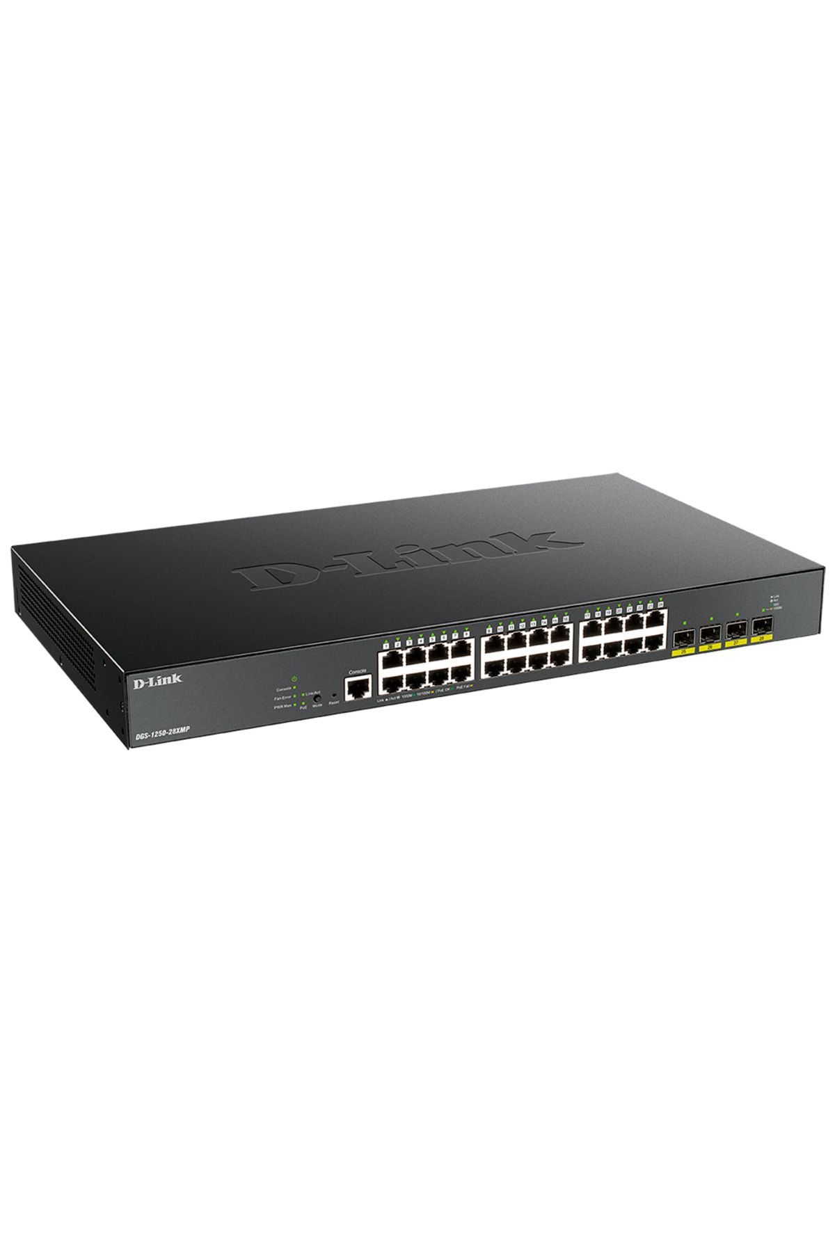 D-Link DGS-1250-28XMP  24 Ports 10/100/1000 Mbps PoE + 4 Ports 10G SFP+ L2 Yönetilen Switch