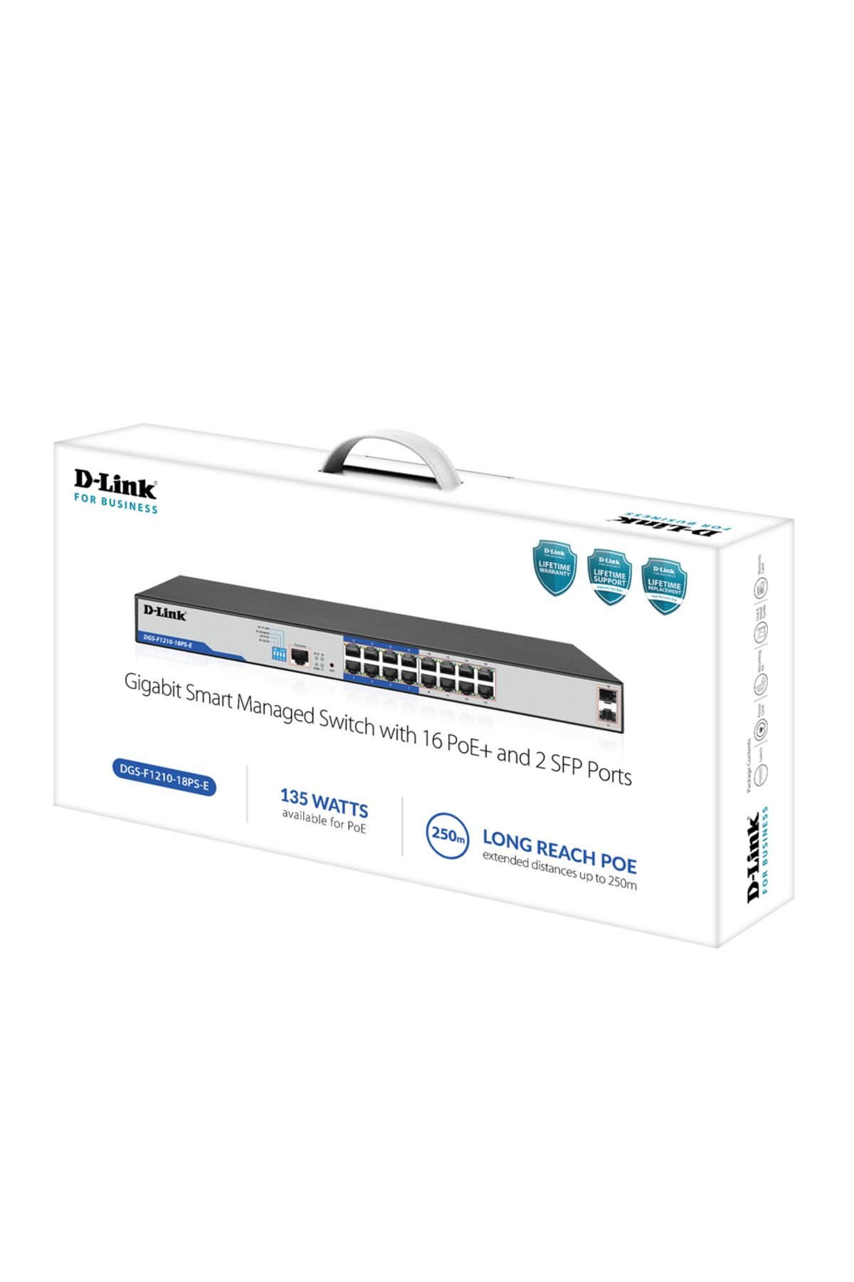 D-Link DGS-F1210-18PS-E 16 PoE+ Portlu 18 Portlu Gigabit Akıllı Yönetilen