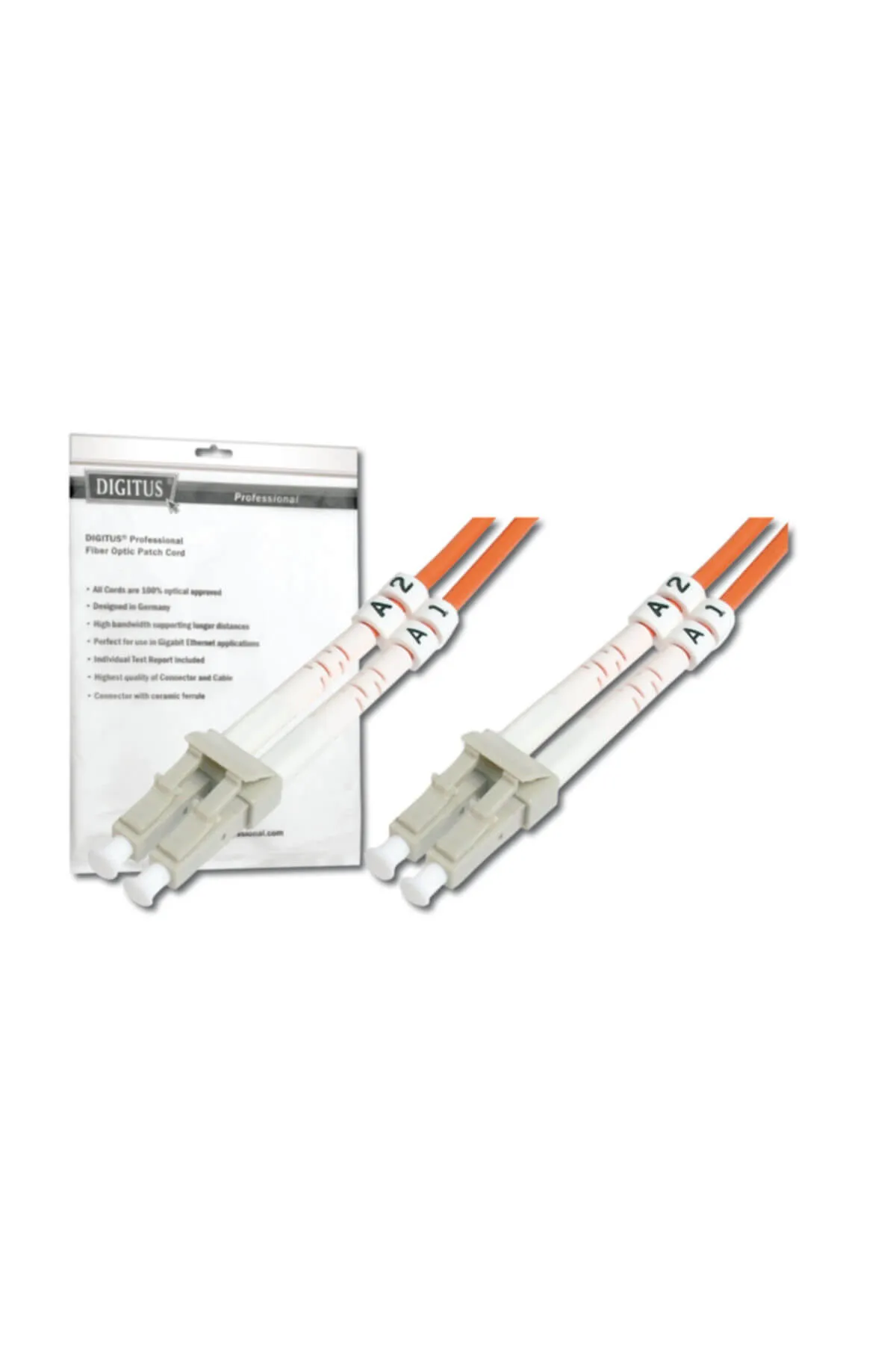 Assmann Digitus LC-LC Fiber Optik Patch Kablo, 2 metre, Multimode, Duplex, 62.5/125