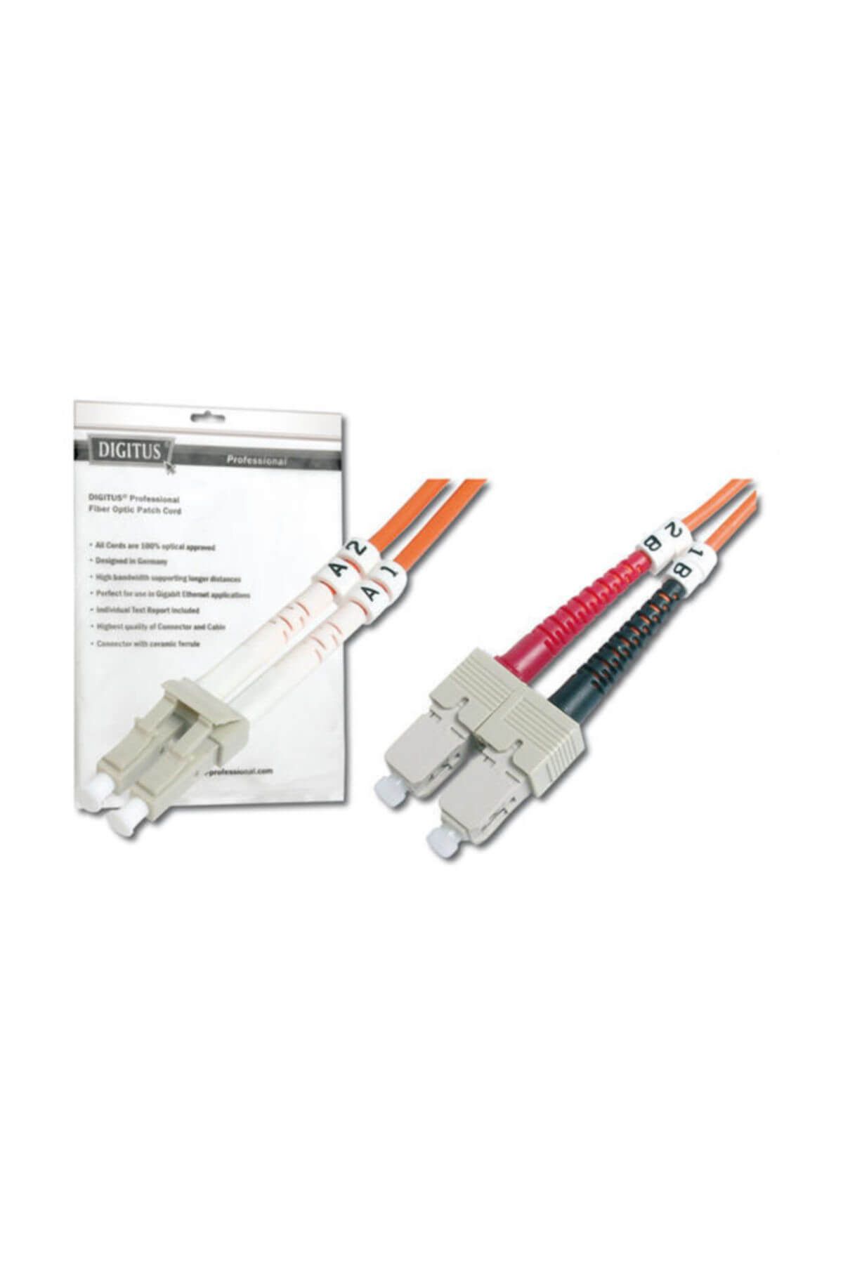 Assmann Digitus LC-SC Fiber Optik Patch Kablo, 5 metre, Multimode, Duplex, 62.5/125