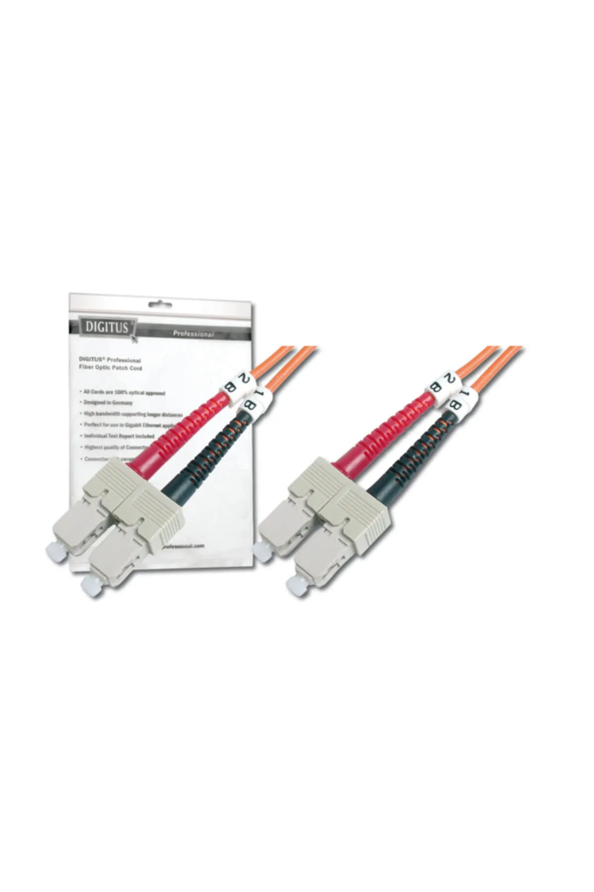 Assmann Digitus SC-SC Fiber Optik Patch Kablo, 2 metre, Multimode, Duplex, 62.5/125