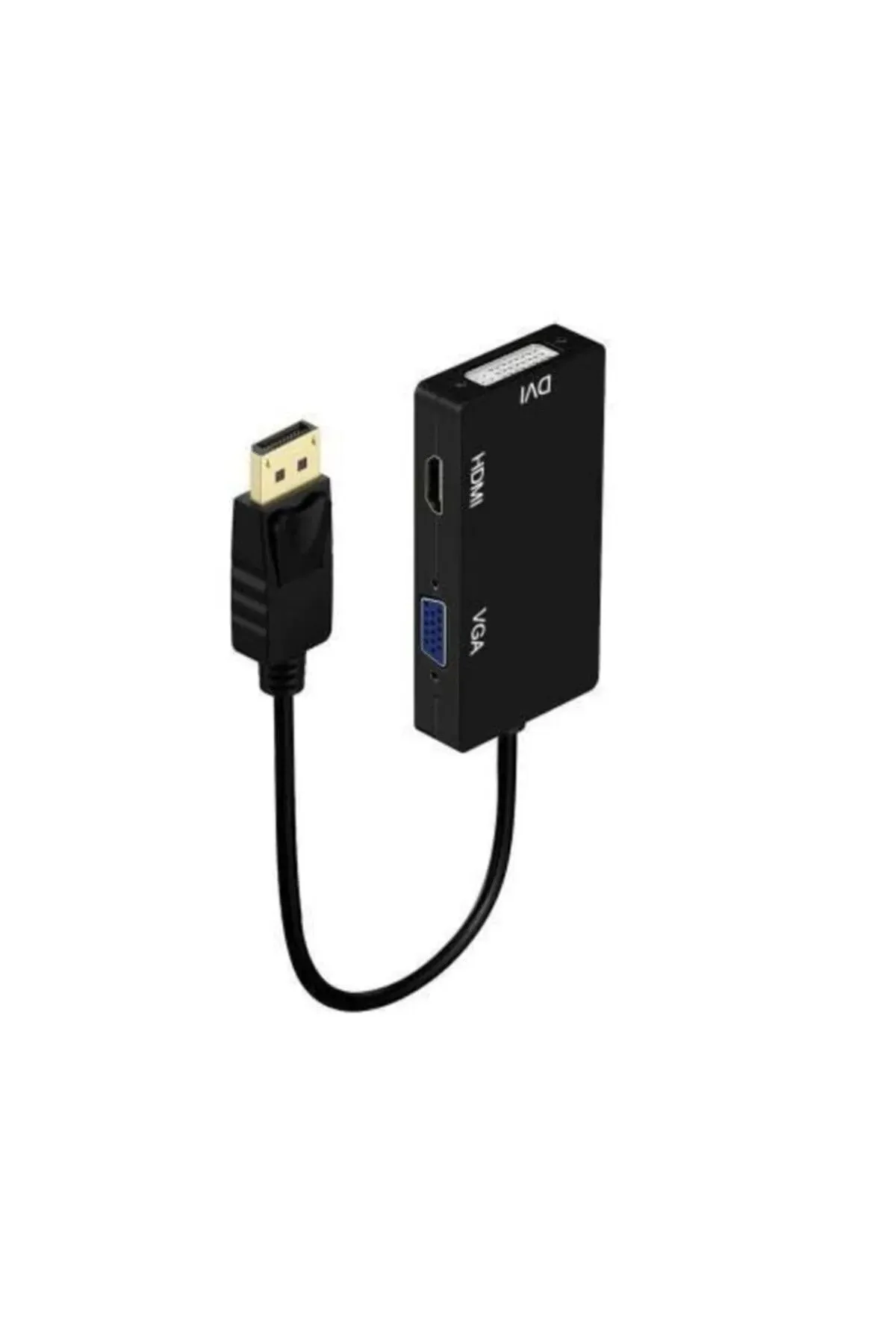 CONOCER Displayport To Vga-hdmı-dvı Dönüştürücü Adaptör Yüksek Kalite Siyah