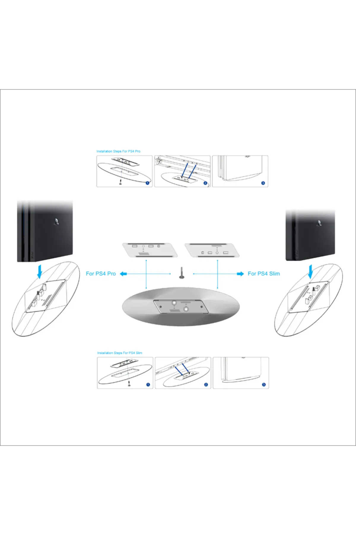 CAFELE Dobe Tp4-825 Ps4 Konsol Pro Ve Slim Dikey Stand