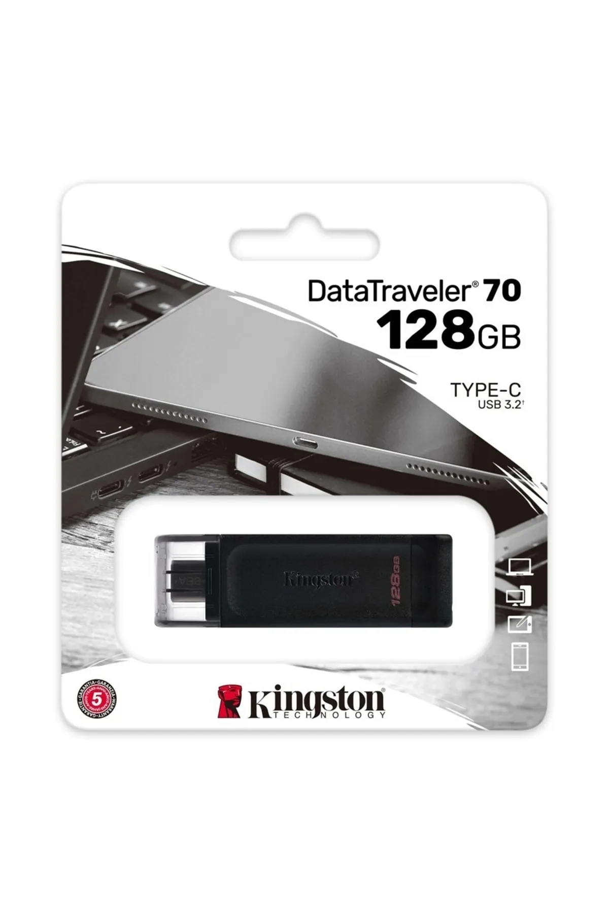 Kingston Dt70 128gb Usb-c 3.2 Gen 1 Type-c Flash Bellek