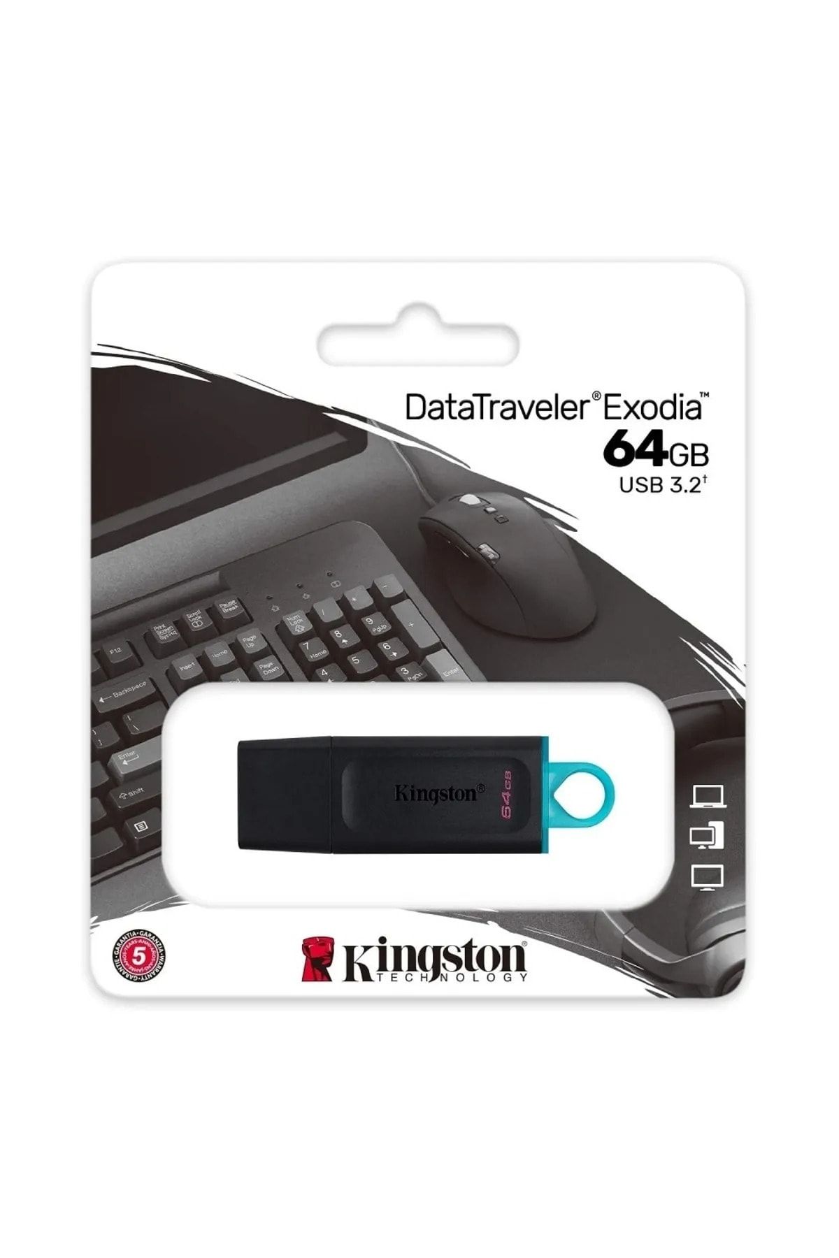 Kingston DTX 64GB USB 3.2 Gen.1 Flash Bellek DataTraveler Exodia DTX/64 USB Bellek