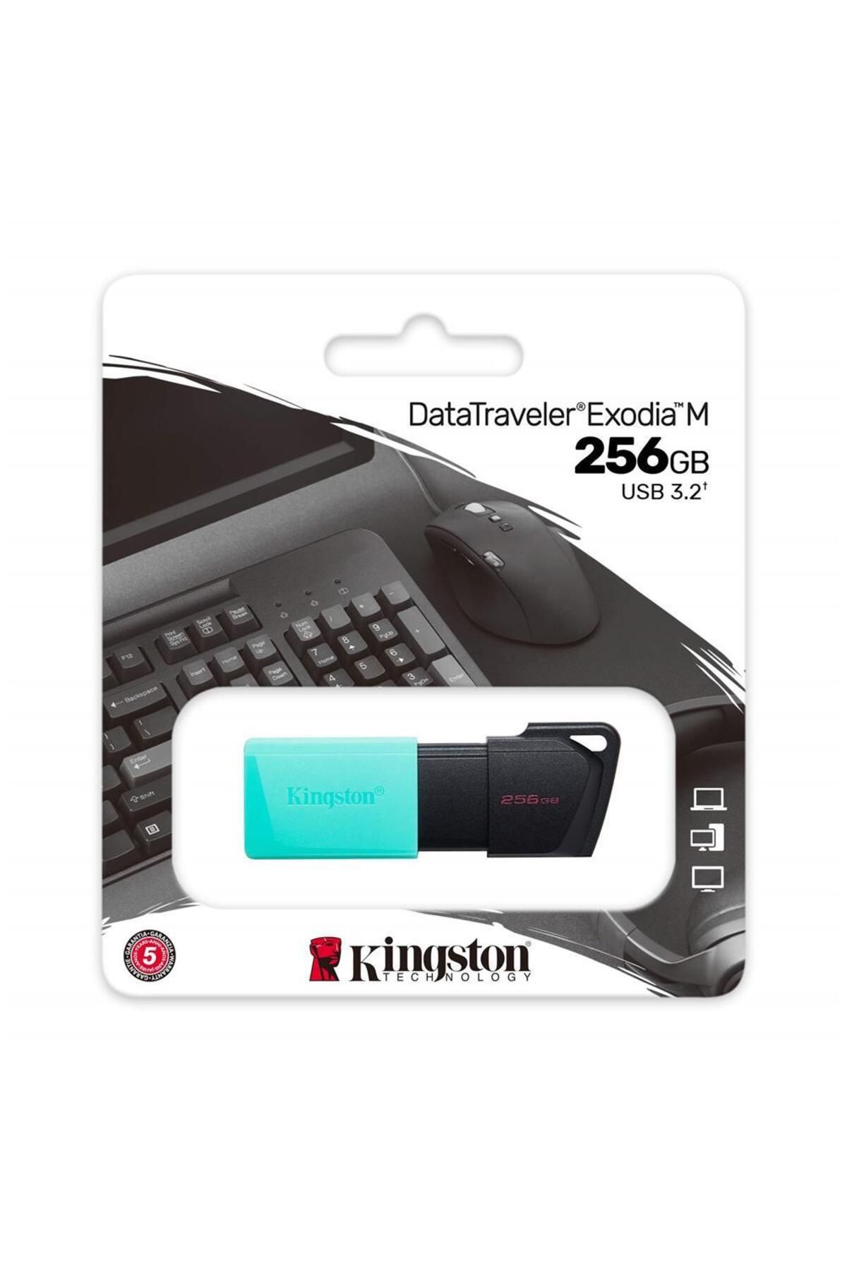 Kingston Dtxm-256gb 256gb Usb3.2 Gen1 Datatraveler Exodia M (BLACK TEAL) Flash Bellek