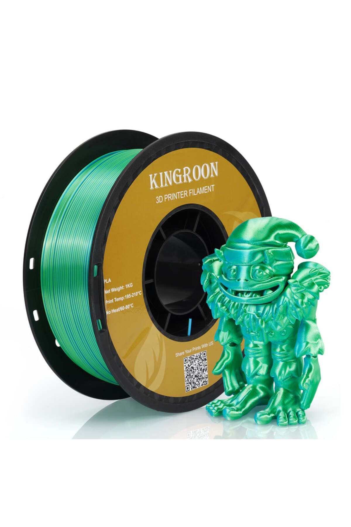 KINGROON Dual Color Filament - çift renk Mavi Yeşil - 1.75 - 1KG