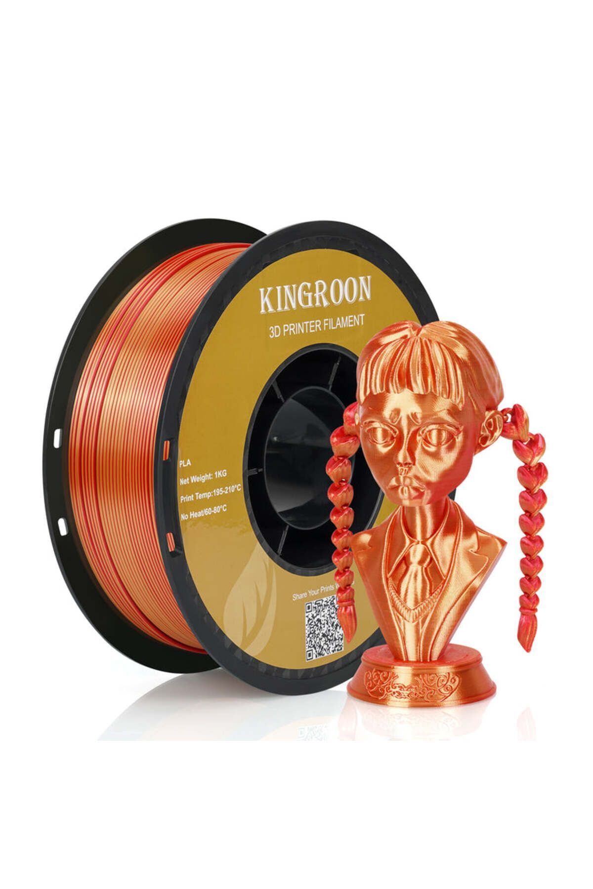 KINGROON Dual Color Filament - çift renkli Kırmızı Altın - 1.75 - 1KG