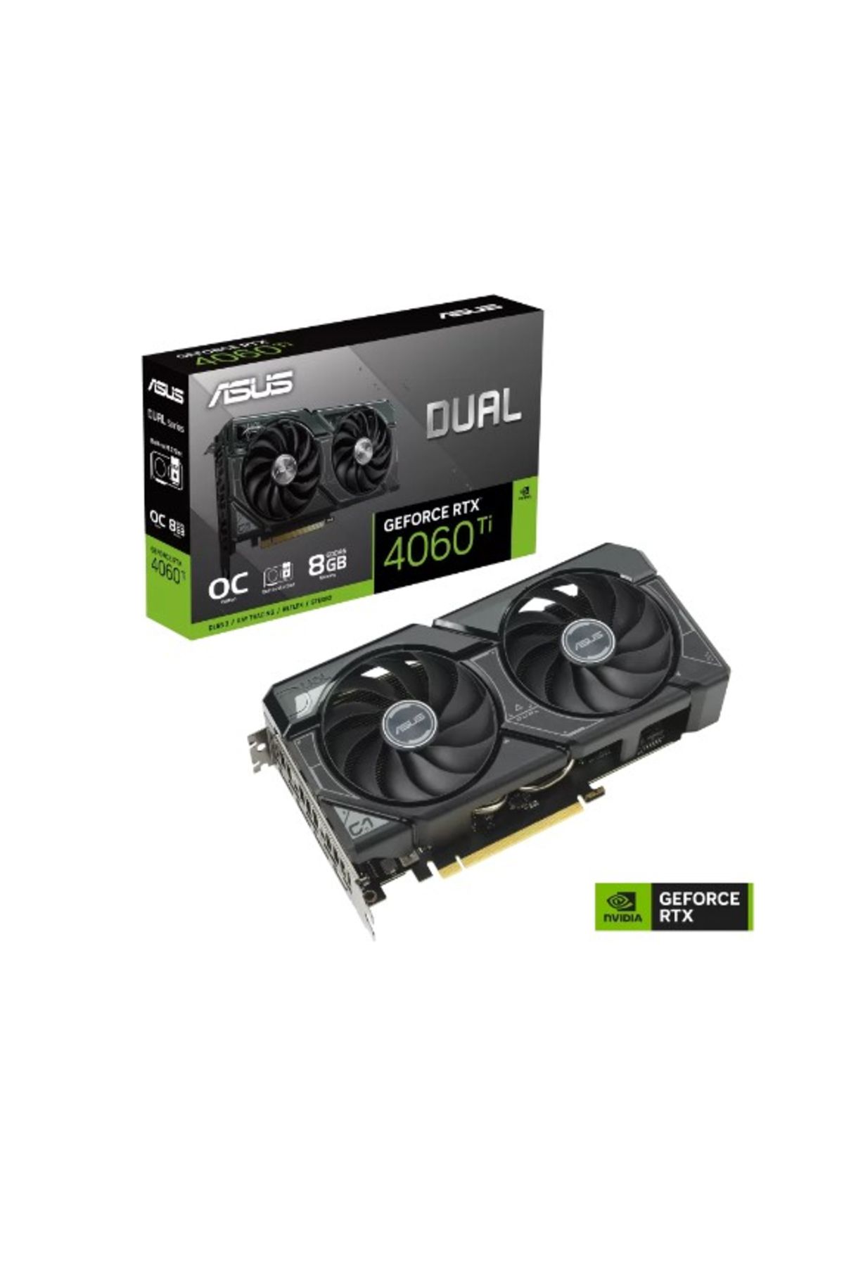 Asus Dual GeForce RTX 4060 TI OC DUAL-RTX4060TI-O8G-SSD 8GB GDDR6 128Bit DLSS 3 Gaming (Oyuncu) Ekra