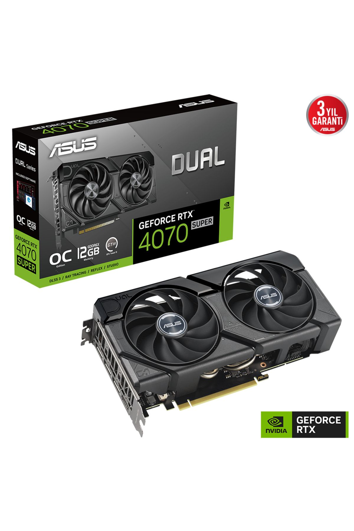 Asus Dual Geforce Rtx 4070 Super Evo Oc 12gb Dual-rtx4070s-o12g-evo Gddr6x 192bit Dx12 Dlss 3 Gamin