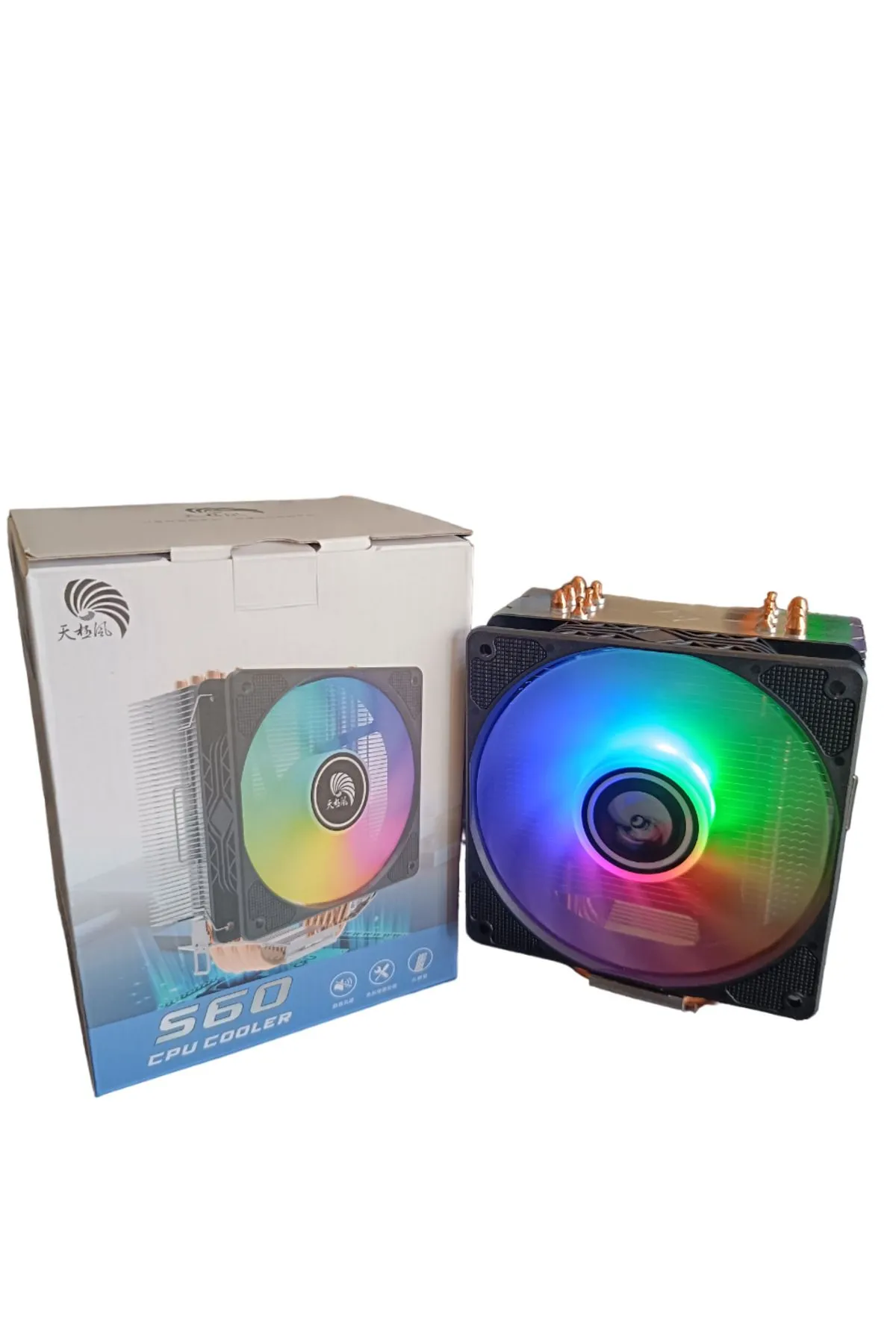 OEM E-Art S60 CPU FAN 6 BAKIR BORULU RAİNBOW KULE TİPİ FAN İŞLEMCİ SOĞUTUCU