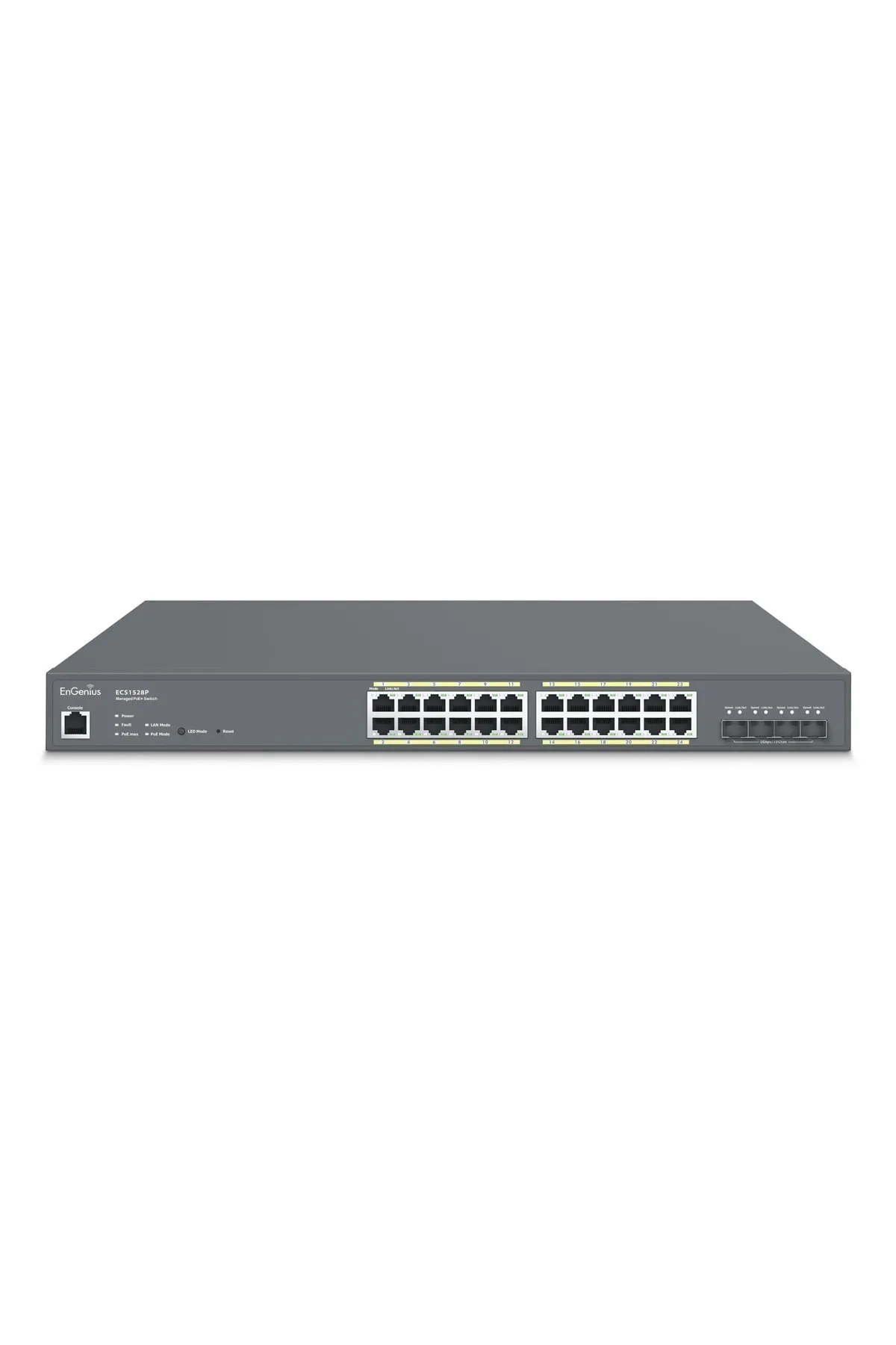 ENGENIUS Ecs1528fp Poe+ Switch 24 X 10/100/1000 Port, 4 X Sfp+ 10gig Port, L2+ 24-port Poe+, 410w