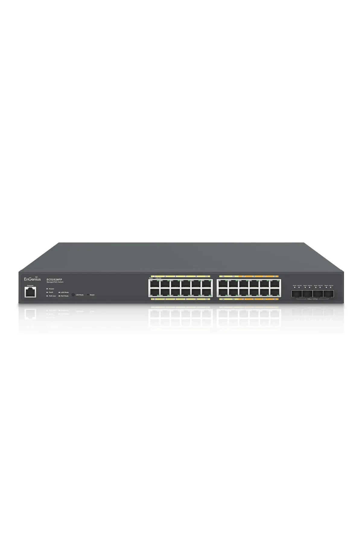 ENGENIUS Ecs2528fp Poe+ Switch 16 X 1000 Port, 8 X 2500 Port, 4 X Sfp+ 10gig Port, L2+ 24-port Poe+