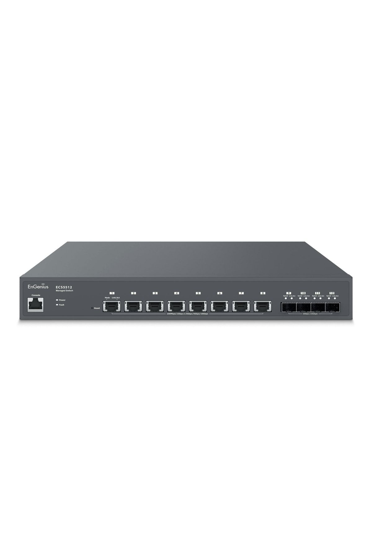 ENGENIUS Ecs5512 Switch 8 X 100/1000/2500/5000/10000 10gig Port, 4 X Sfp+ 10gig Port, L2+