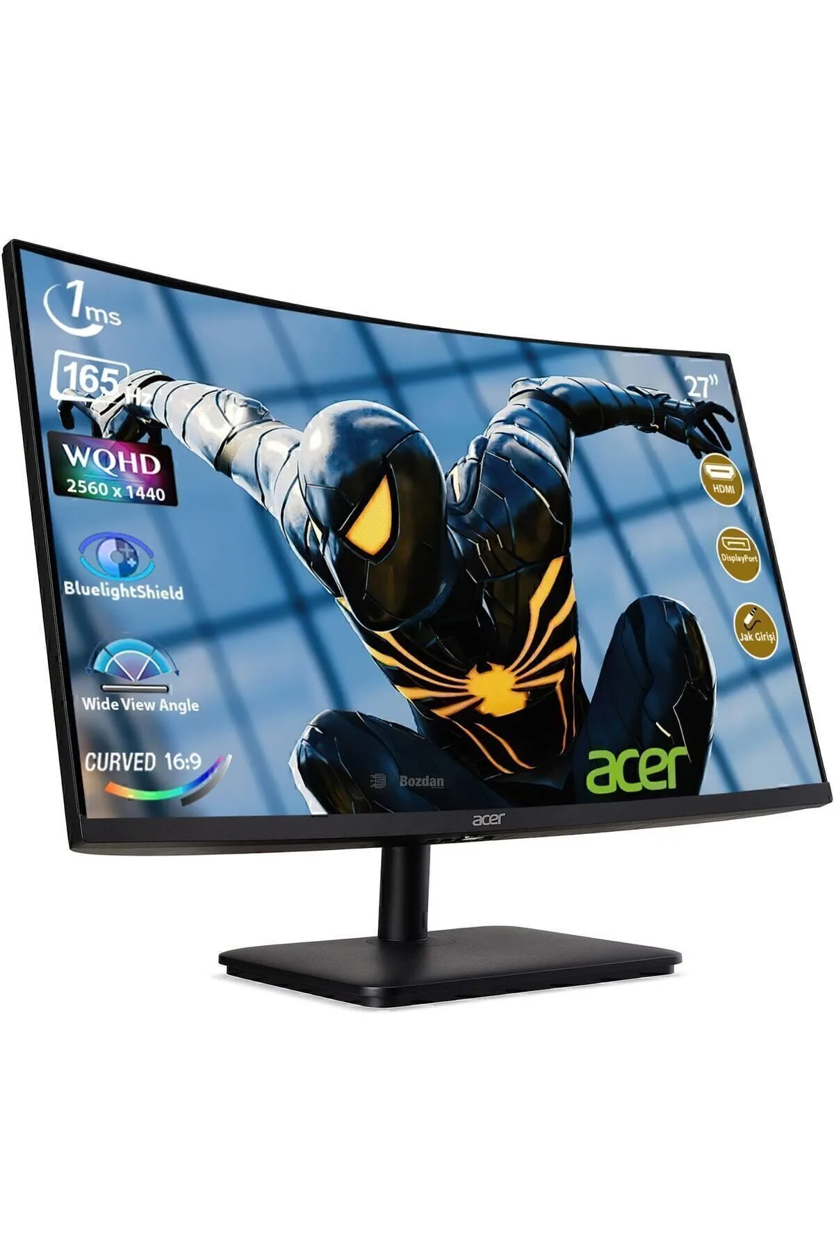 Acer ED270UP 27" 165Hz 1ms (HDMI+Display) Adaptive-Sync QHD Curved Monitör UM.HE0EE.P10