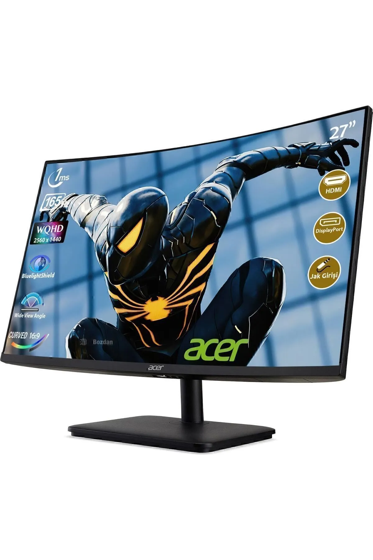 Acer ED270UP 27" 165Hz 1ms (HDMI+Display) Adaptive-Sync QHD Curved Monitör UM.HE0EE.P10