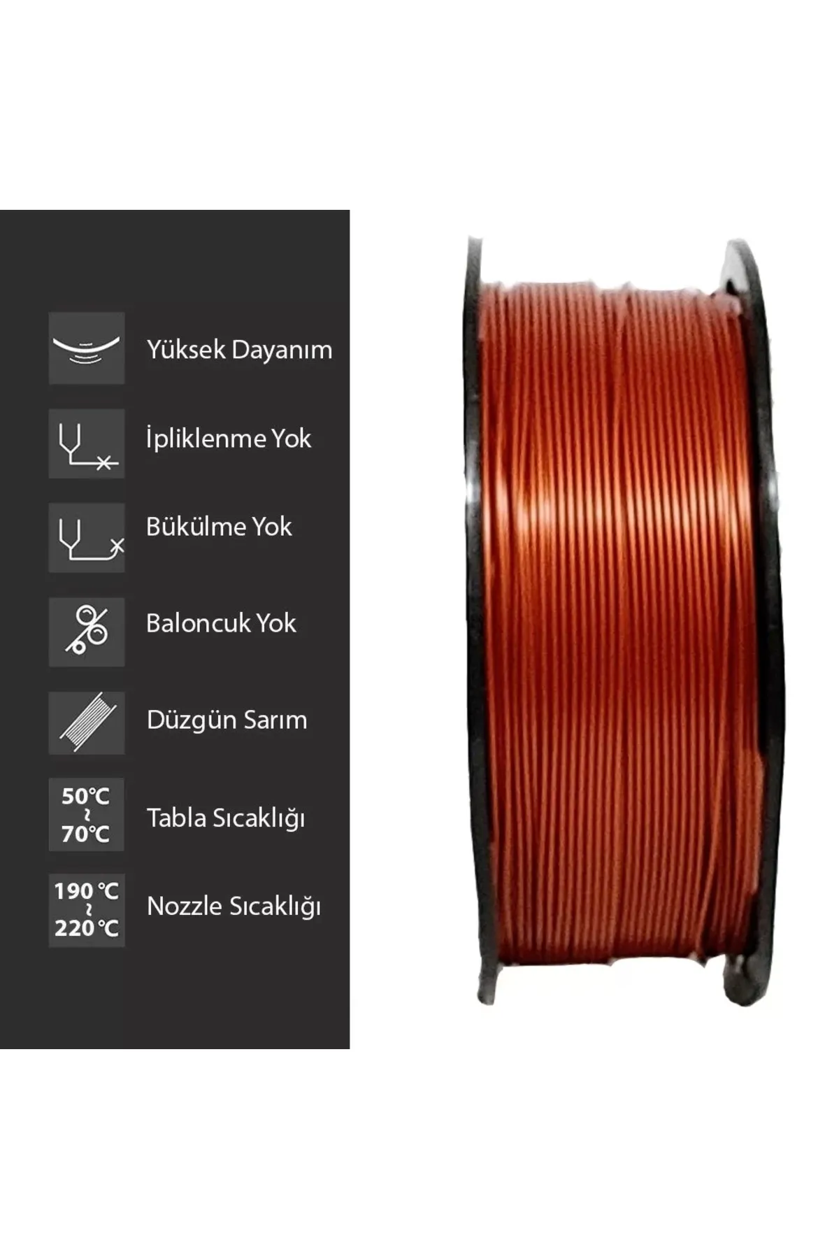 ELAS3D Elas 1.75mm Bakır Pla Plus Filament 1kg