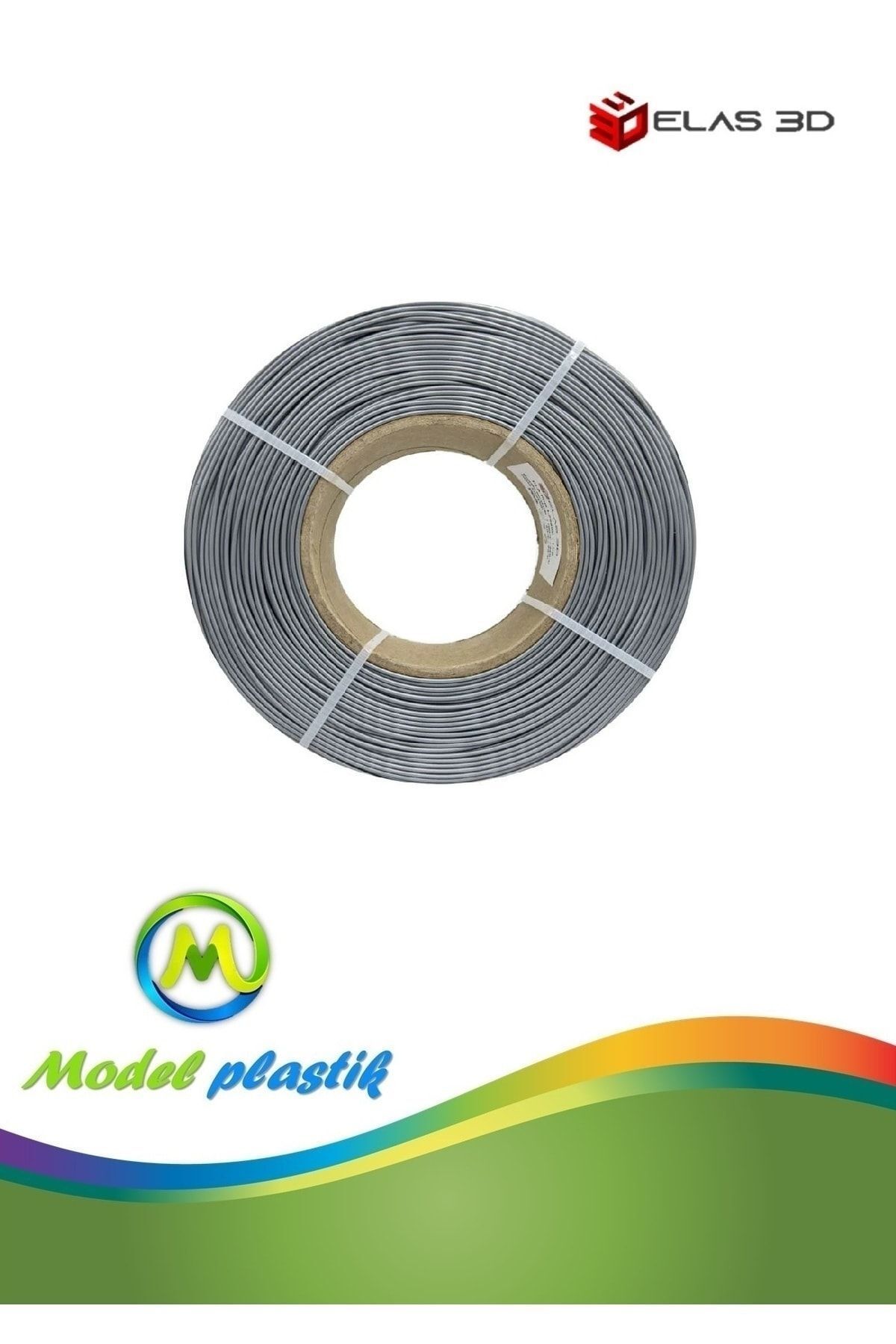 ELAS3D Elas 1.75mm Gümüş Gri Makarasız PLA Plus Filament 1kg