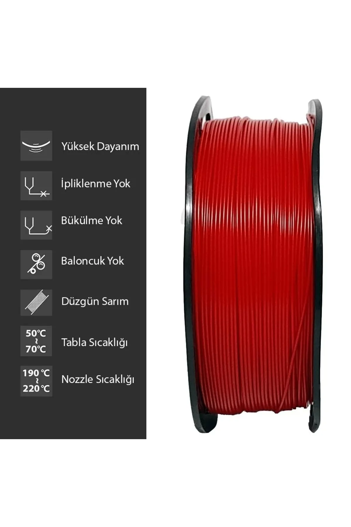 ELAS3D Elas 1.75mm Kırmızı Pla Plus Filament 1kg