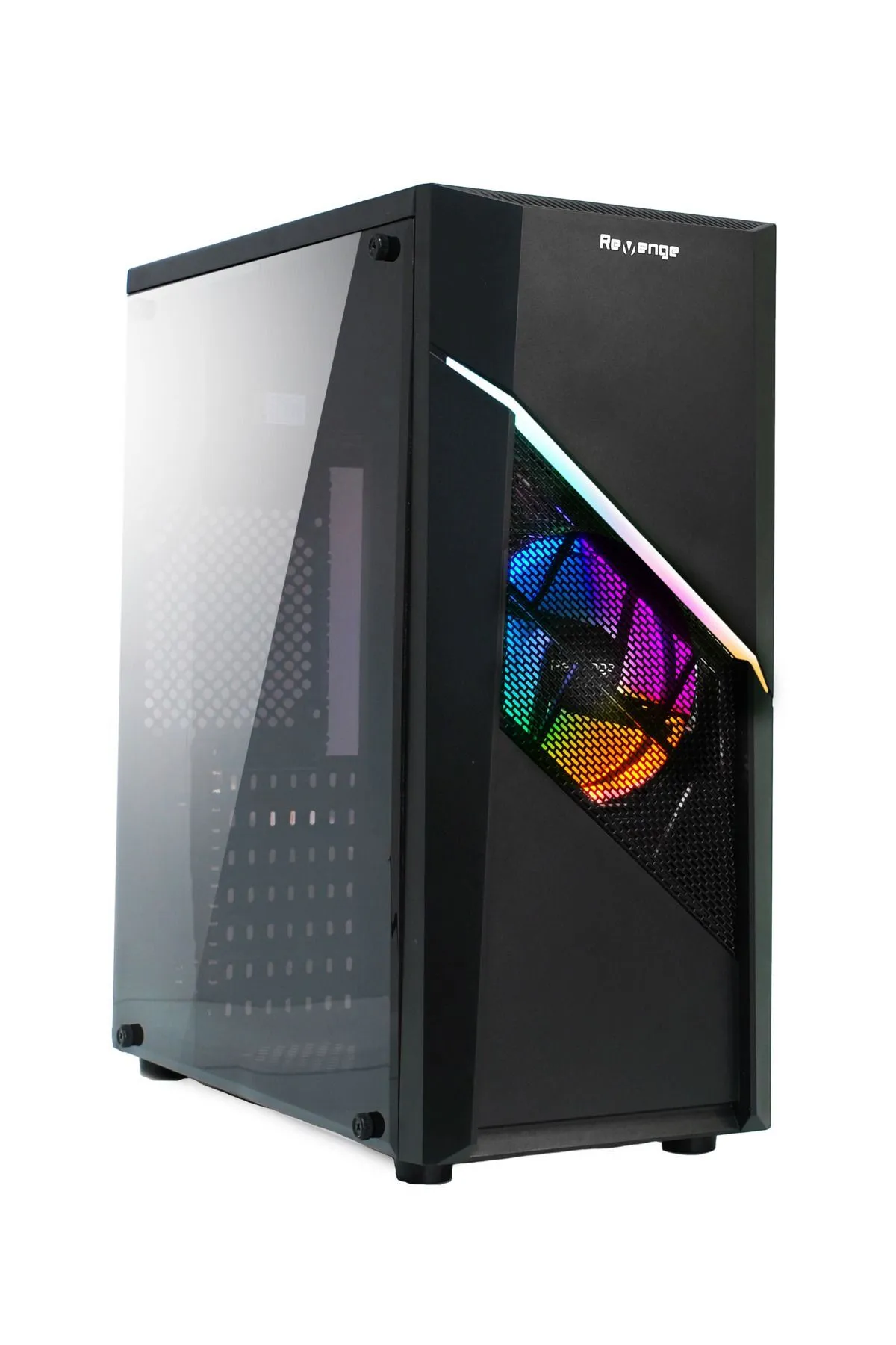 Revenge Elegance Deluxe 1 Fanlı Şeffaf Temperli Cam Panel Atx Bilgisayar Gaming Oyuncu Kasası