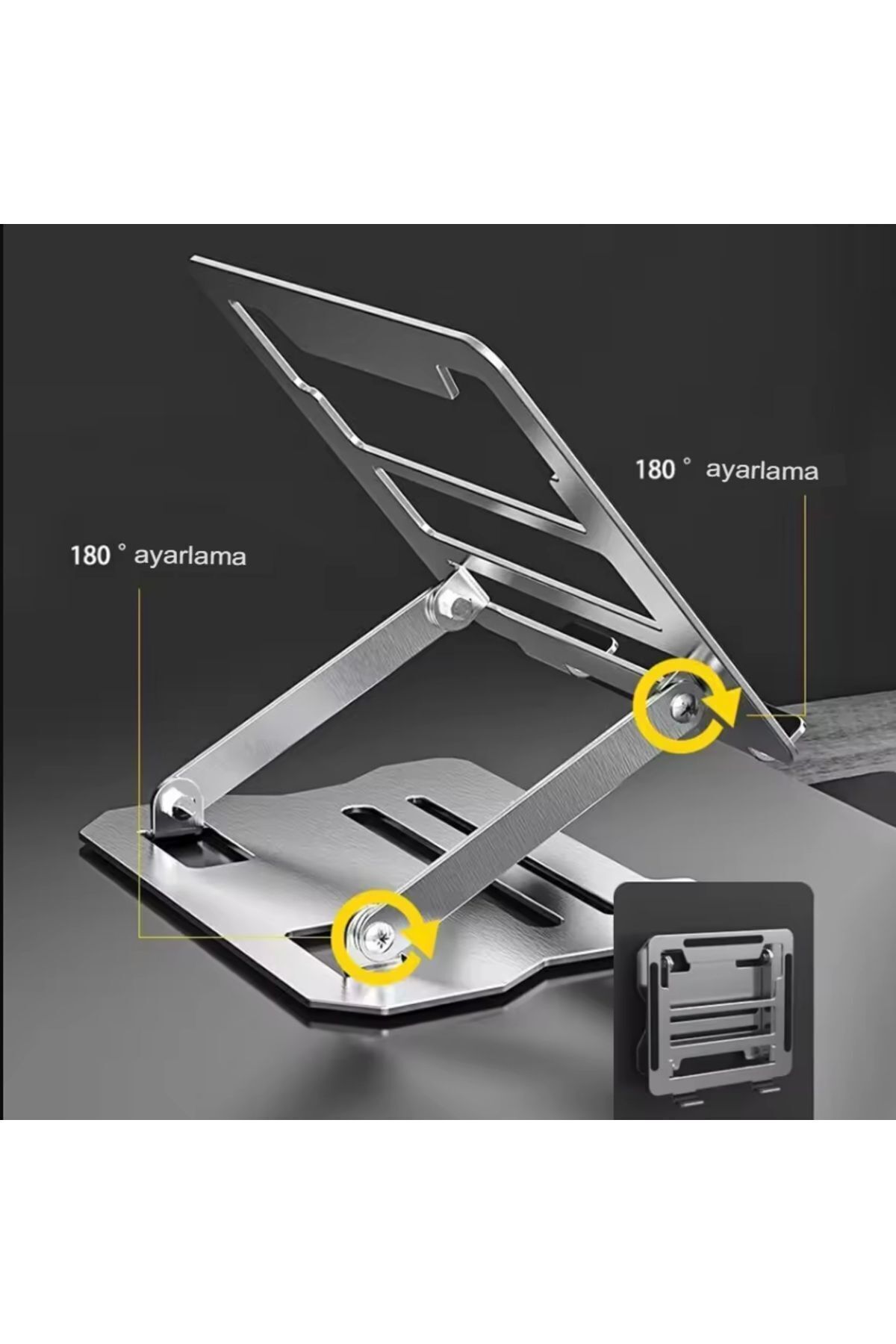 Reidan Çelik Düz Model Katlanır Tablet Stand Katlanabilir Metal Tablet Tutucu Standı Tablet ve Telefon