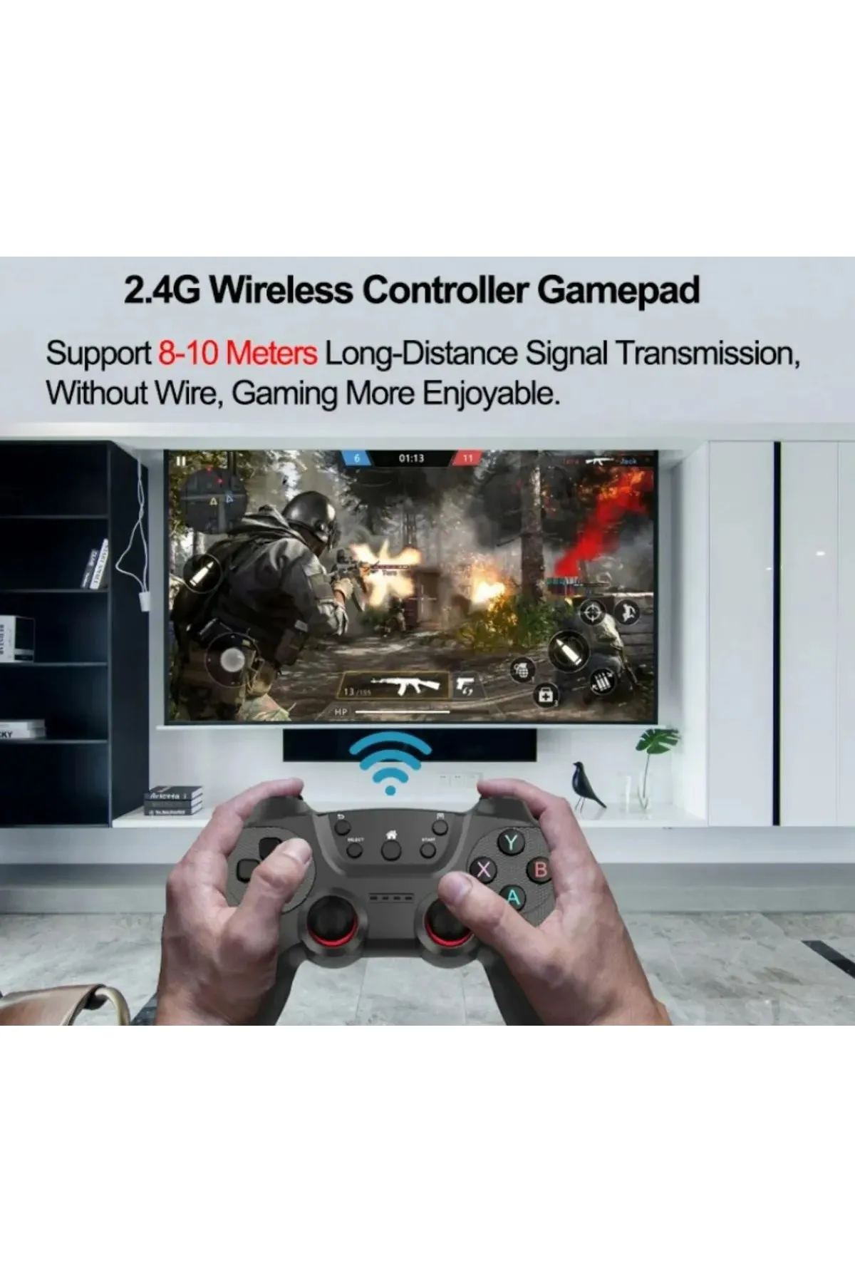 Emes Robotik EMES ROBOTİK 2.4G Wireless Gamepad - Kablosuz Oyun Kolu (PC/PS3/TV Box/Android TV/Telefon/Tablet)