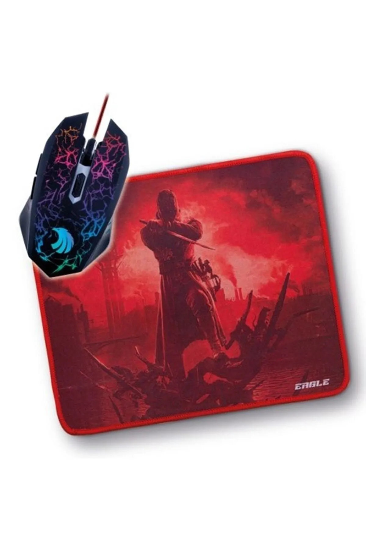 starnewstore Emlx Pgm02 Gaming Mouse + Mouse Pad Kırmızı Eagle shpsellby 986362