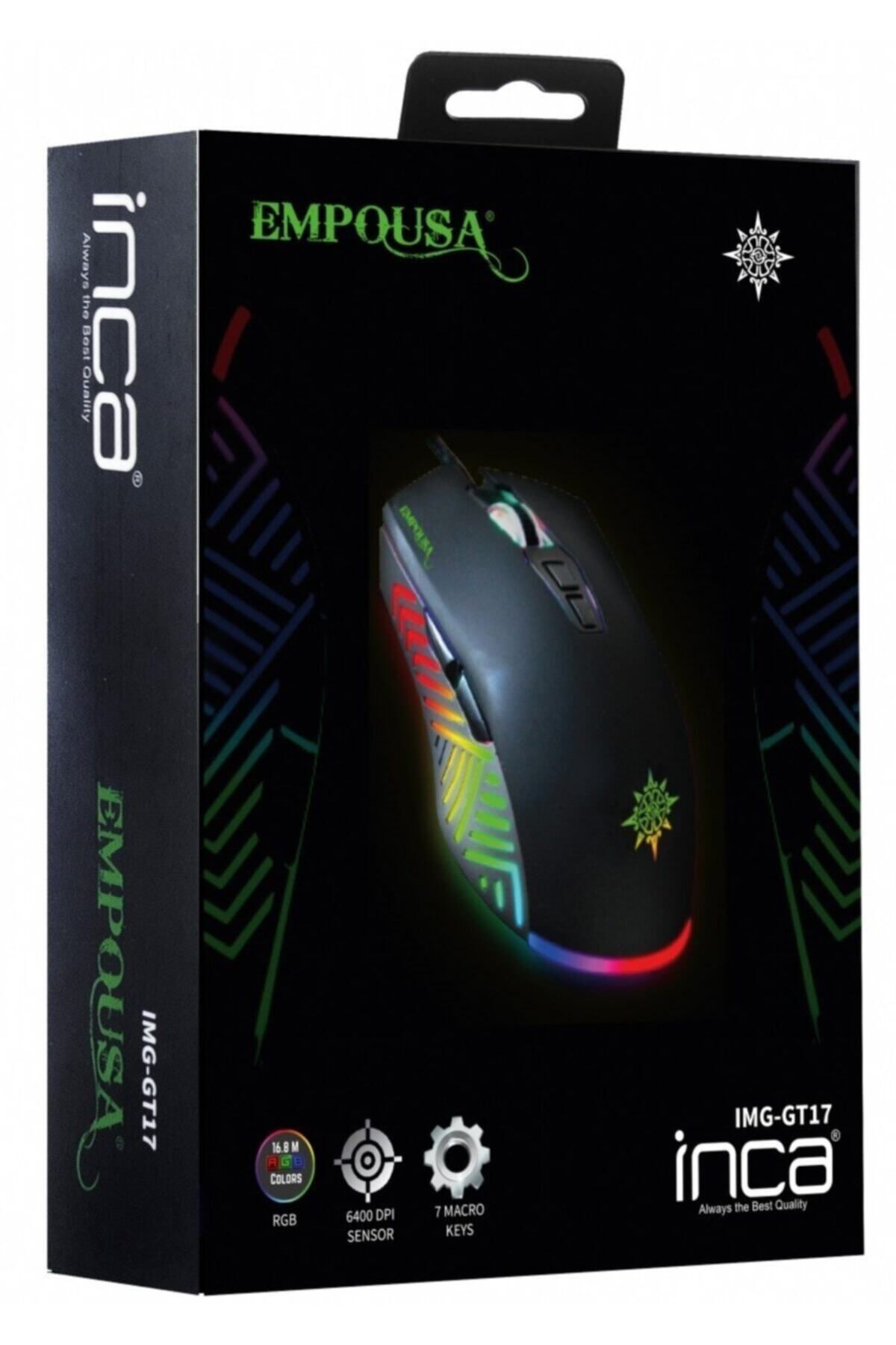 Inca Empousa Img-gt17 Rgb 6400 Dpı Örgü Kablolu Macrolu Gaming Oyuncu Mouse