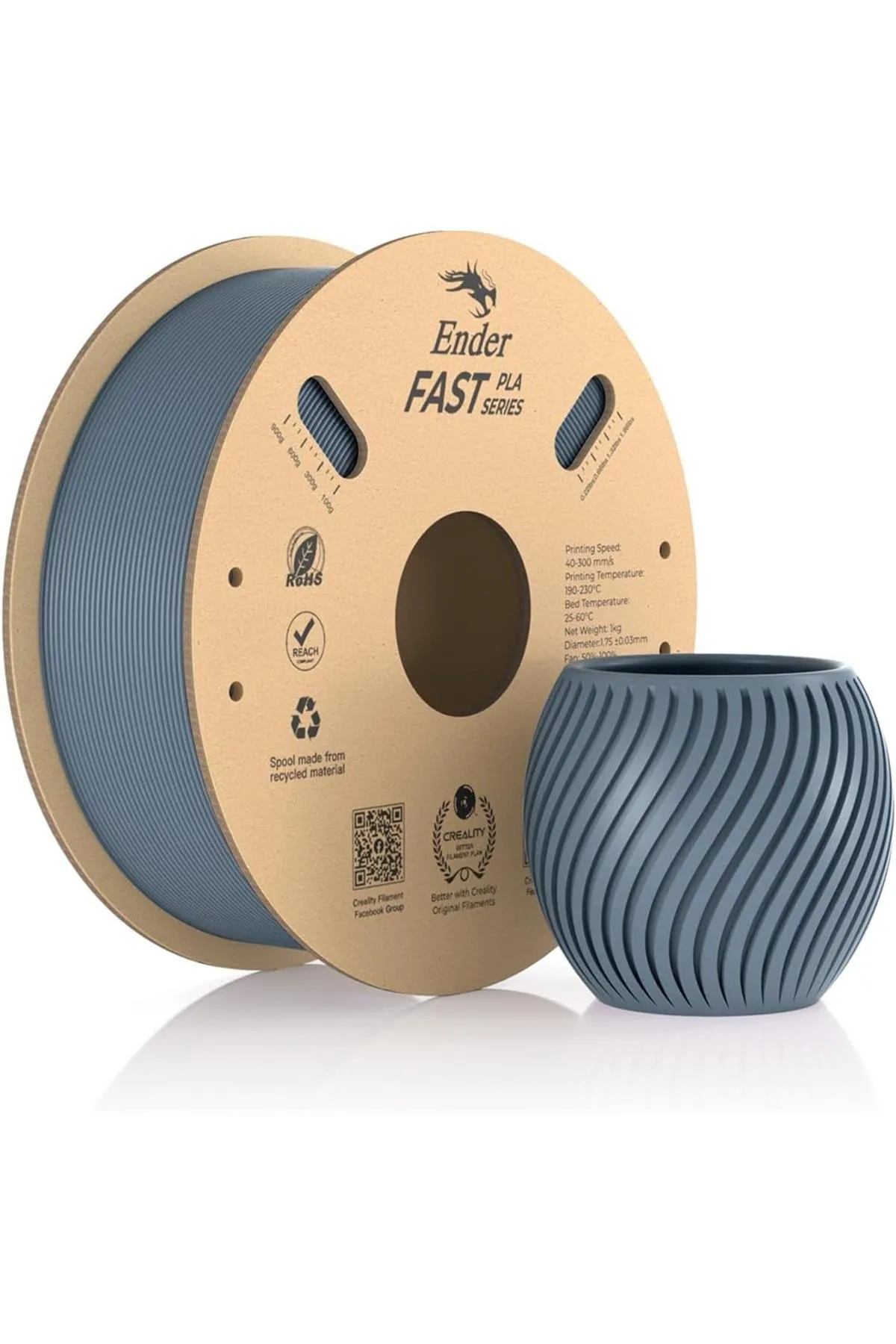 Creality Ender Fast Gri 1.75mm Pla 3D Baskı Filamenti