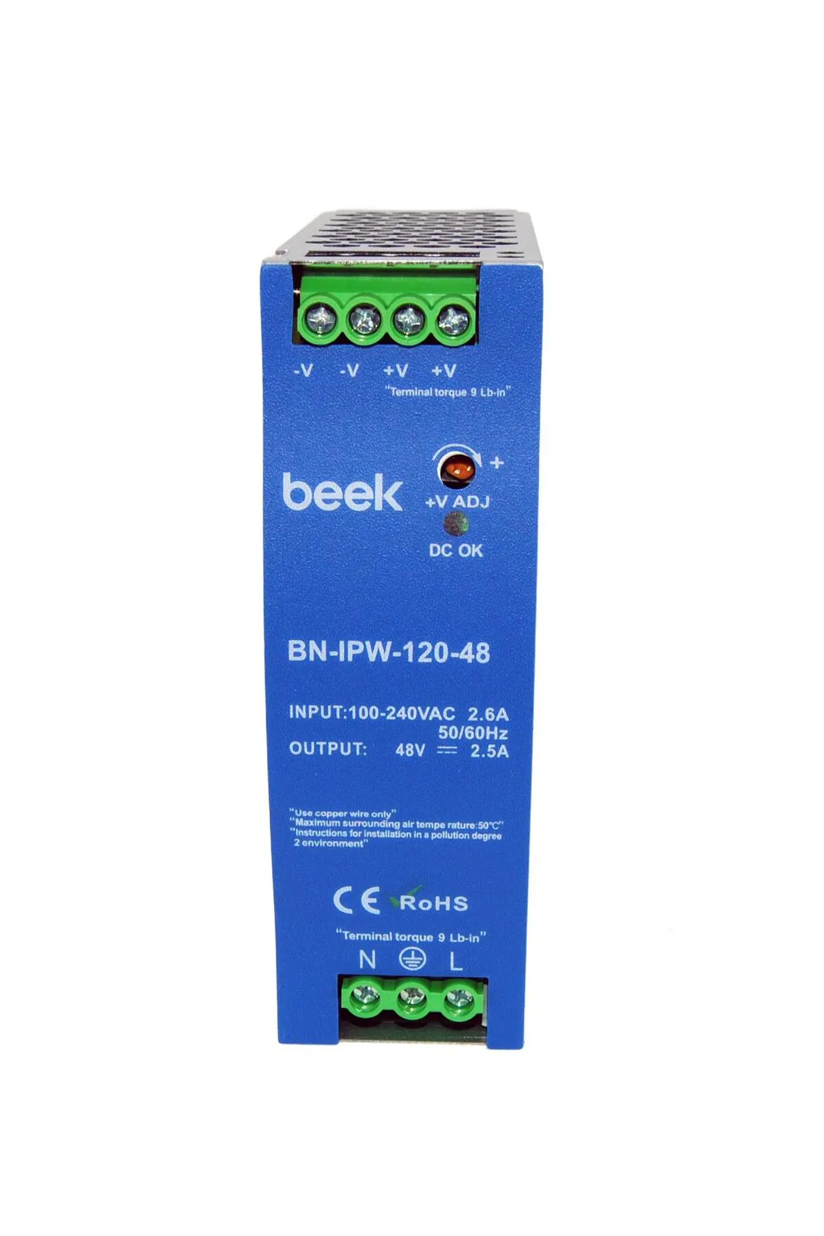 Beek Endüstriyel 120w Watt Ac Dc Güç Kaynağı, Dın-ray Montajına Uygun, 48v/2.5a Çıkışlar
ındustrial 120w