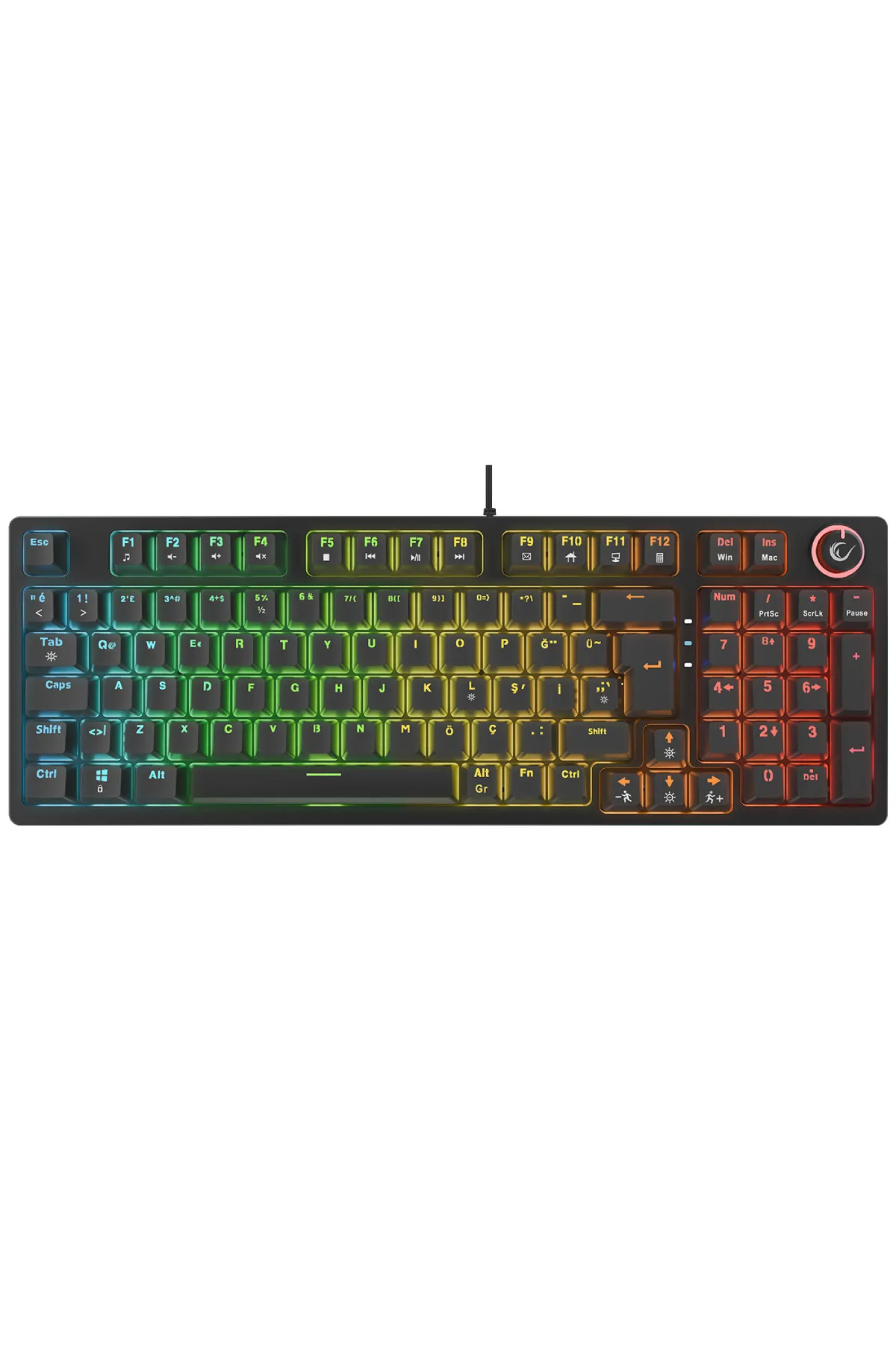 Rampage ENIGMA RGB Aydınlatmalı Red Switch Tam 1800 Kompakt Dizilim Gaming Mekanik Oyuncu Klavyesi Siyah