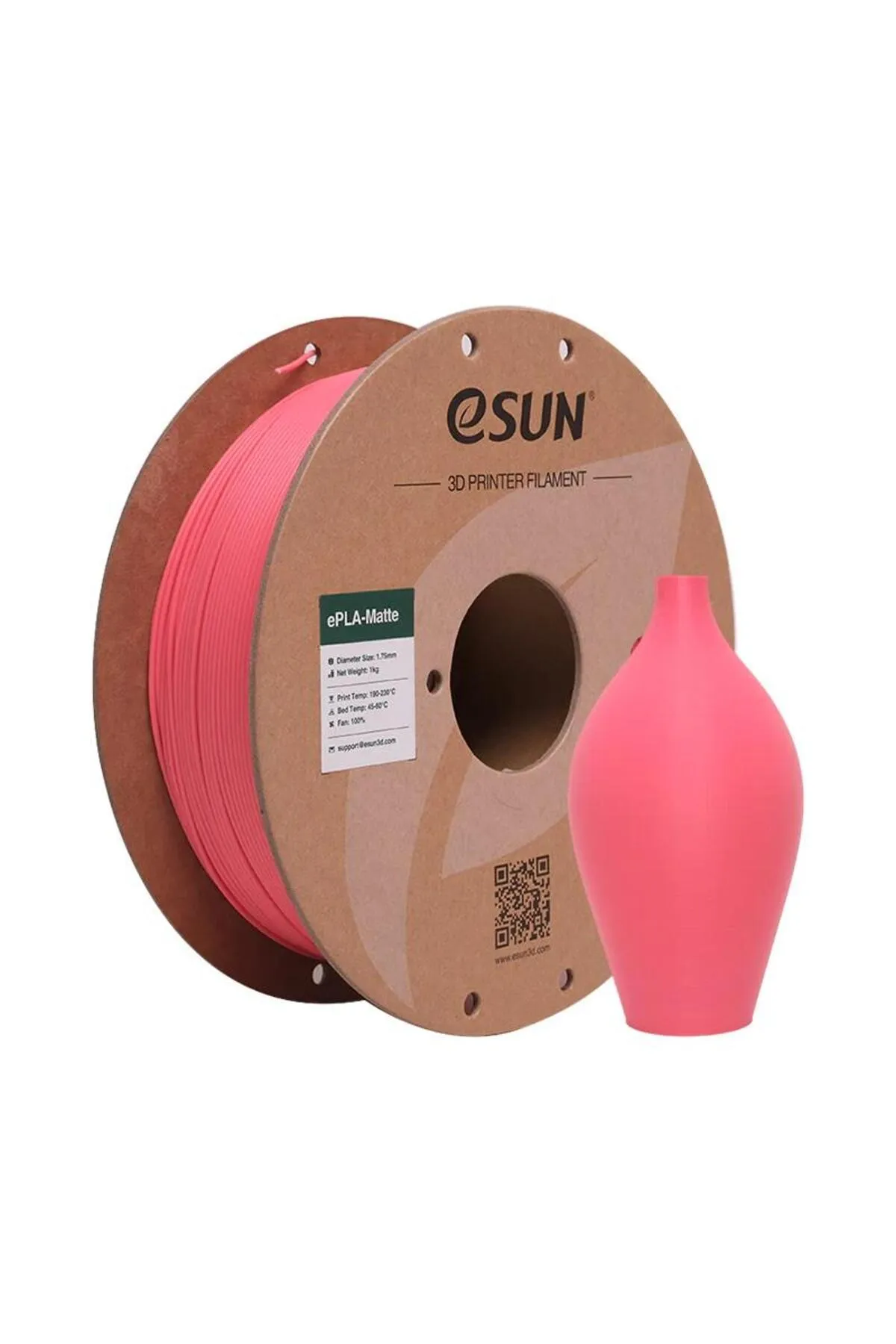 eSun - ePLA-Matte Filament 1.75mm Çilek Kırmızısı