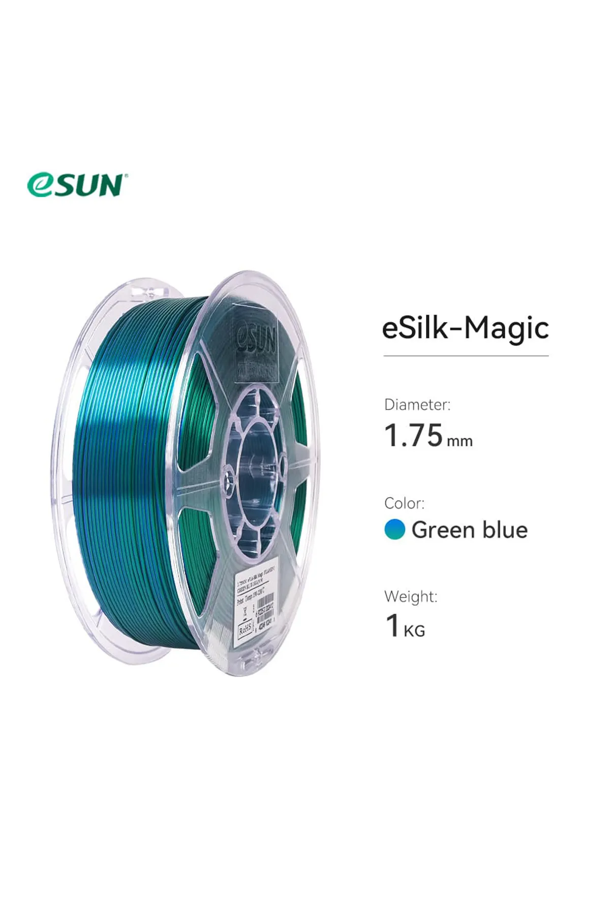 eSun Epla-silk Magic Filament Yeşil-mavi