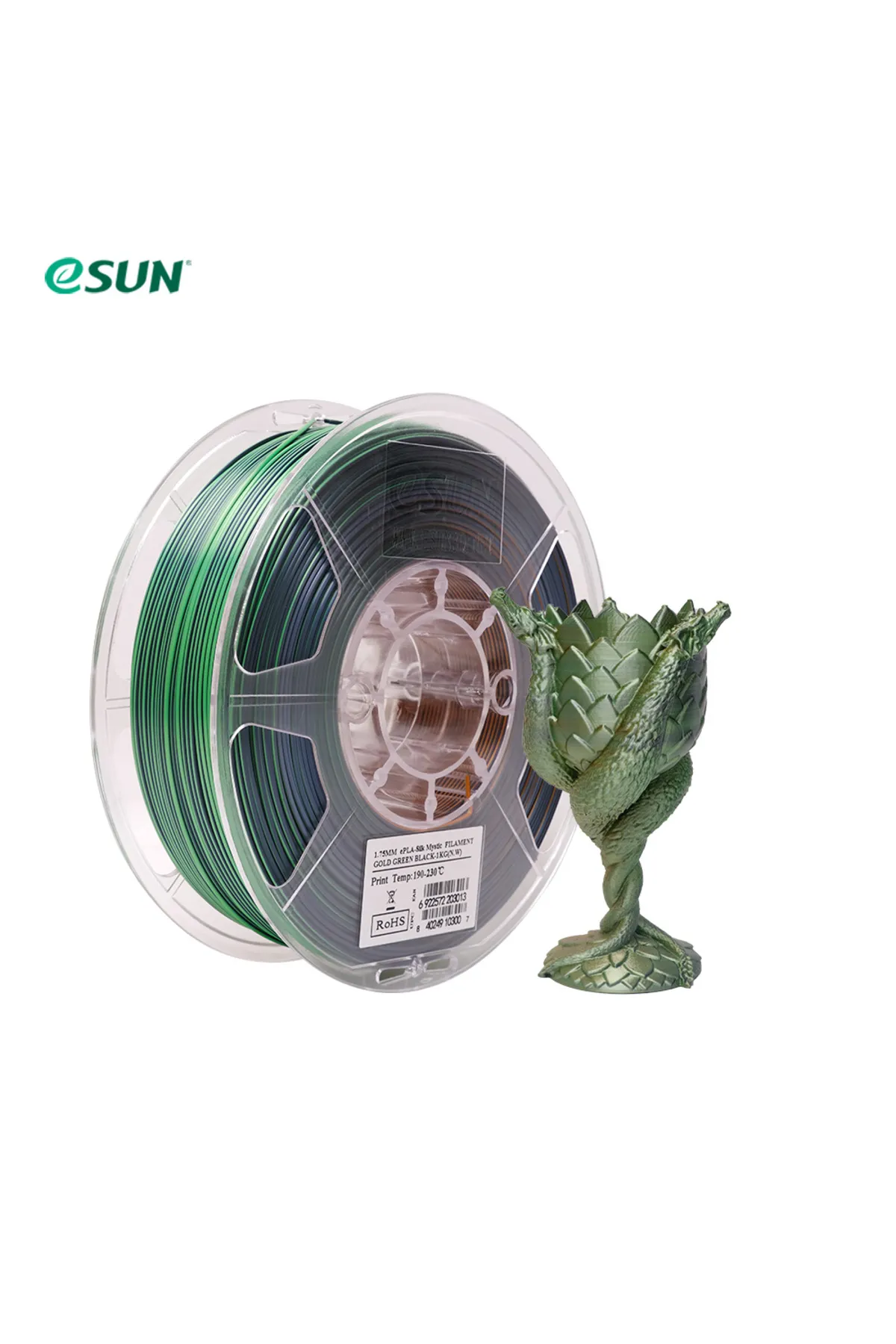 eSun Epla-silk Mystic Altın Yeşil Siyah Filament 1.75 Mm 1 Kg