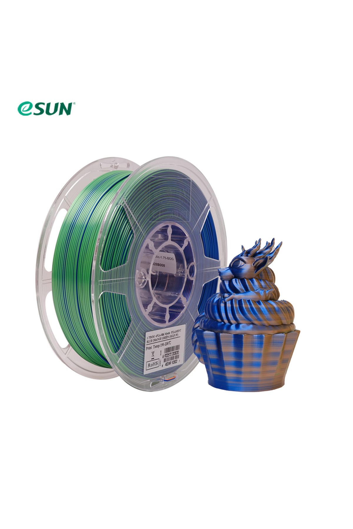 eSun Epla-silk Mystic Mavi Turuncu Yeşil Filament 1.75 Mm 1 Kg