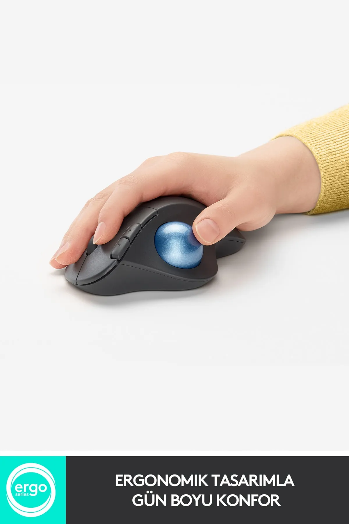 Logitech ERGO M575 Kablosuz İztopu Özellikli Konforlu Ergonomik Mouse - Siyah yni tsrm718675