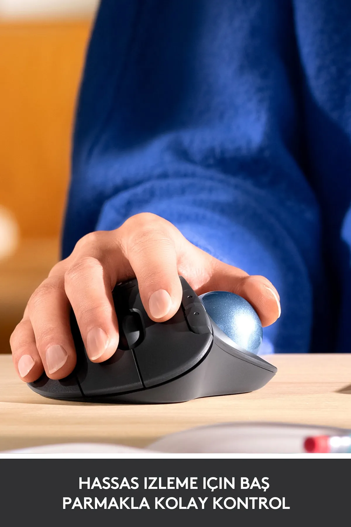 Logitech ERGO M575 Kablosuz İztopu Özellikli Konforlu Ergonomik Mouse - Siyah yni tsrm718675