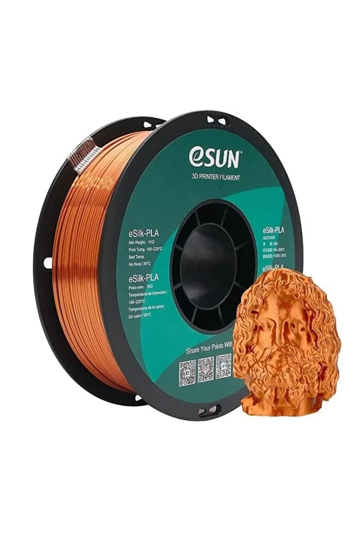 eSun Esilk-Pla Filament Bakır 1.75mm 1 Kg