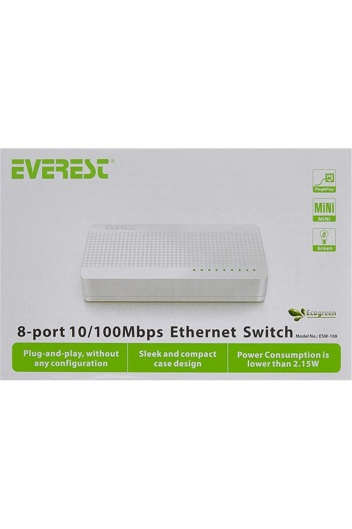 Genel Markalar ESW-108 8 Port 10/100Mbps Ethernet Switch Hub