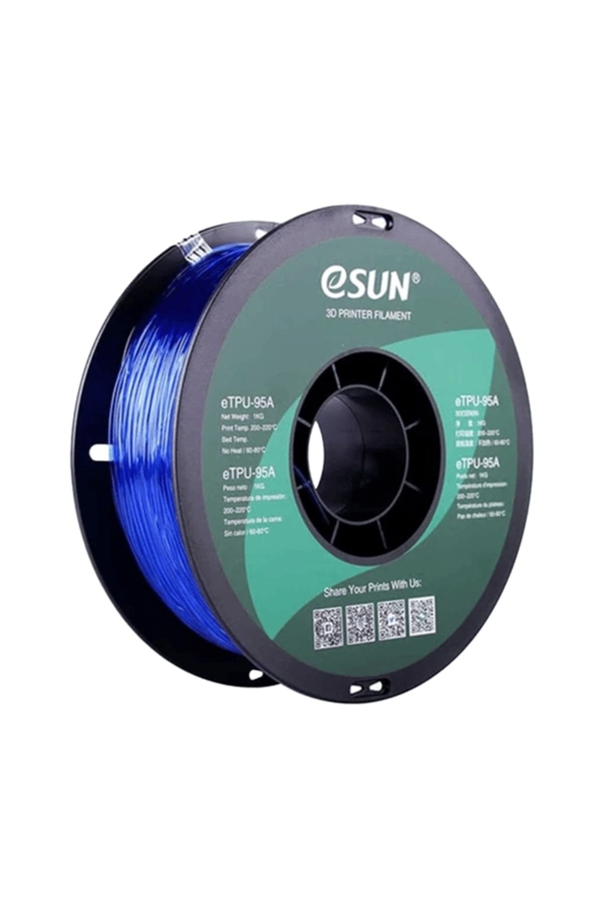 eSun Etpu-95a Filament Transparan Mavi