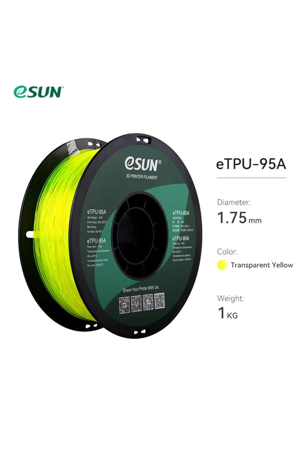 eSun Etpu-95a Filament Transparan Sarı