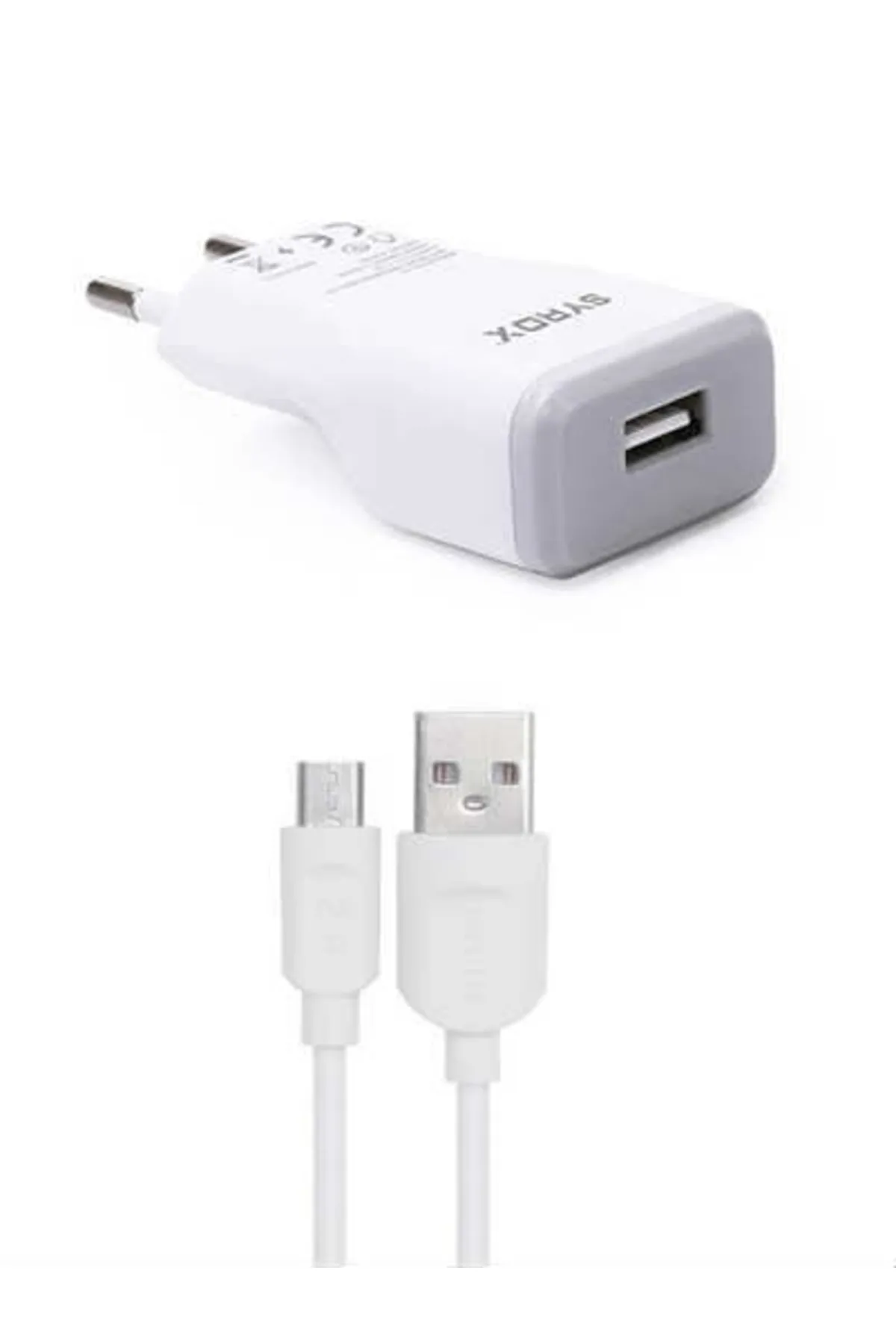 Syrox Eu-39-samsung Galaxy Core Advance Uyumlu Mikro Usb Girişli 2.0 Amper Şarj Aleti+kablo Şarj Cihaz-j15