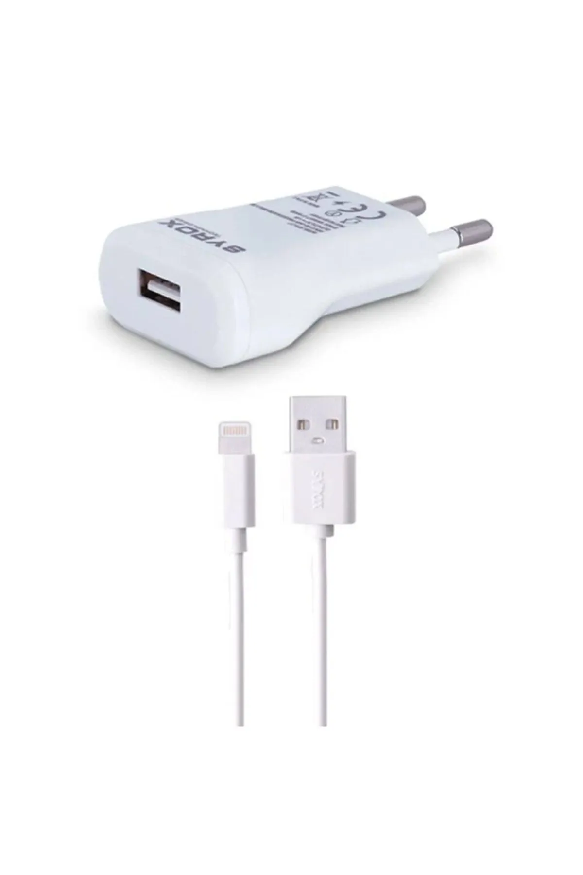 Syrox Eu-41-elektronikucuz-electronıccheap- Usb Ios Şarj Adaptörü Ve Kablosu 1m 1a J17 (iphone Uyum)